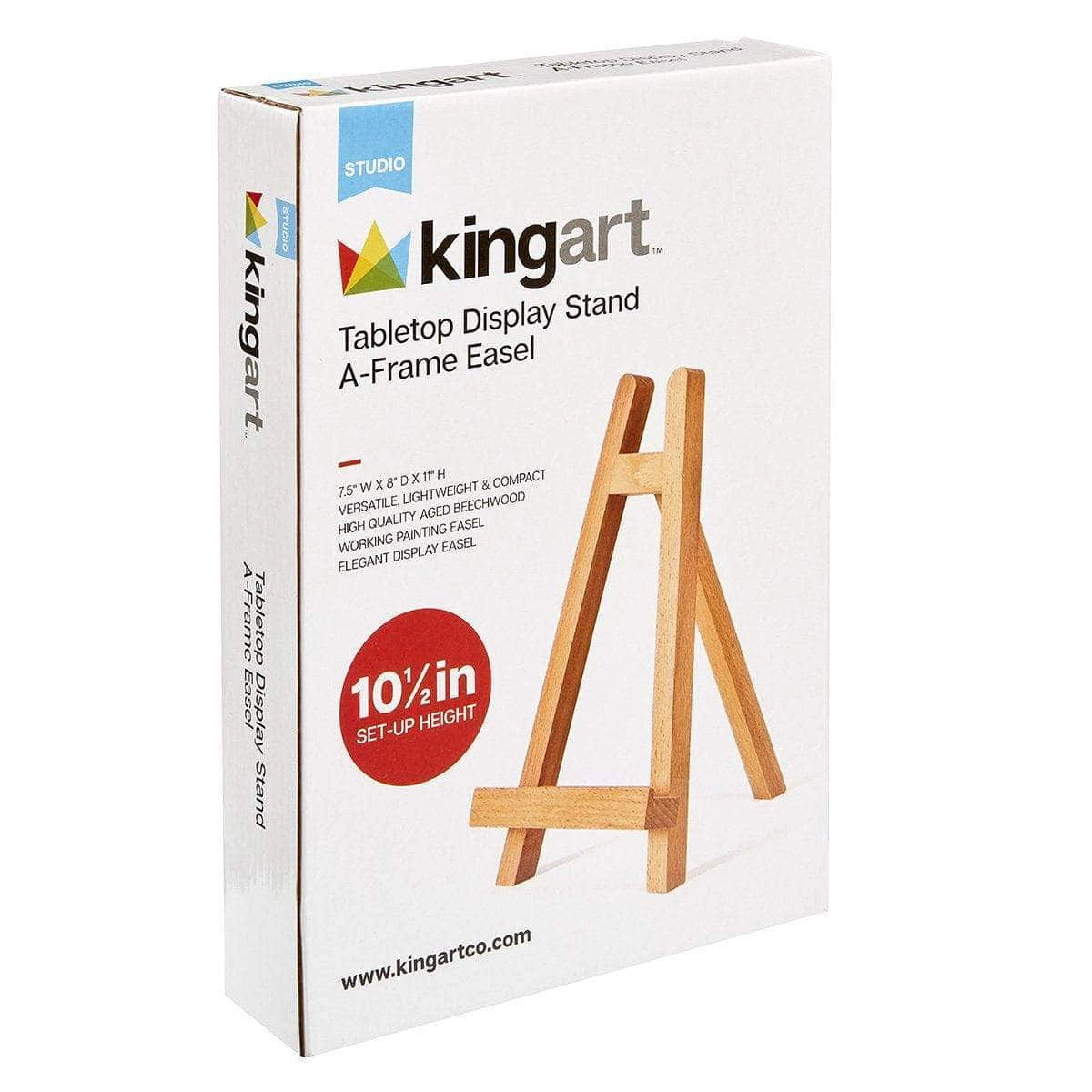 KINGART® Tabletop A-Frame Easel 10.5" - Beechwood Portable Display Stand