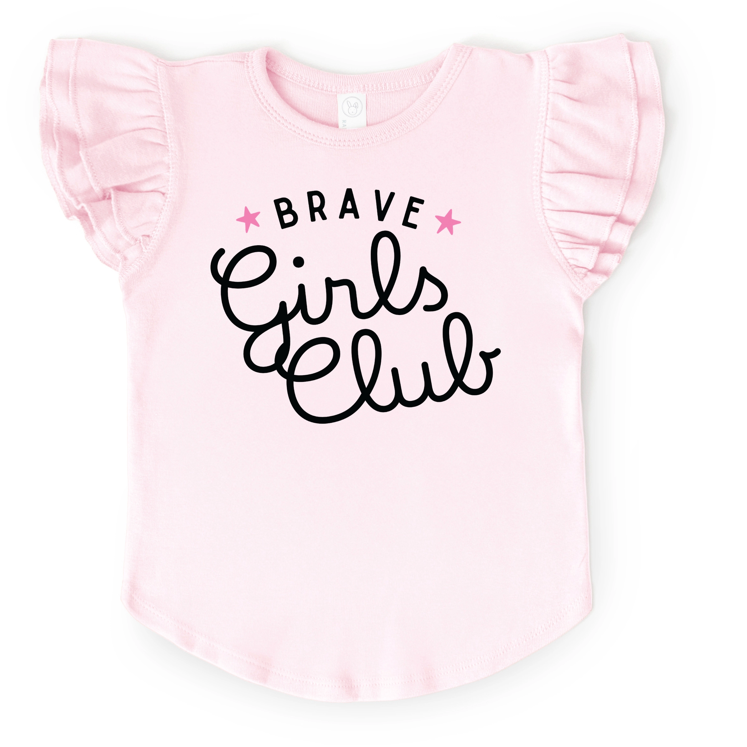 The Juniper Shop - Brave Girls Club Cursive Girl's Flutter Sleeve Graphic T-Shirt