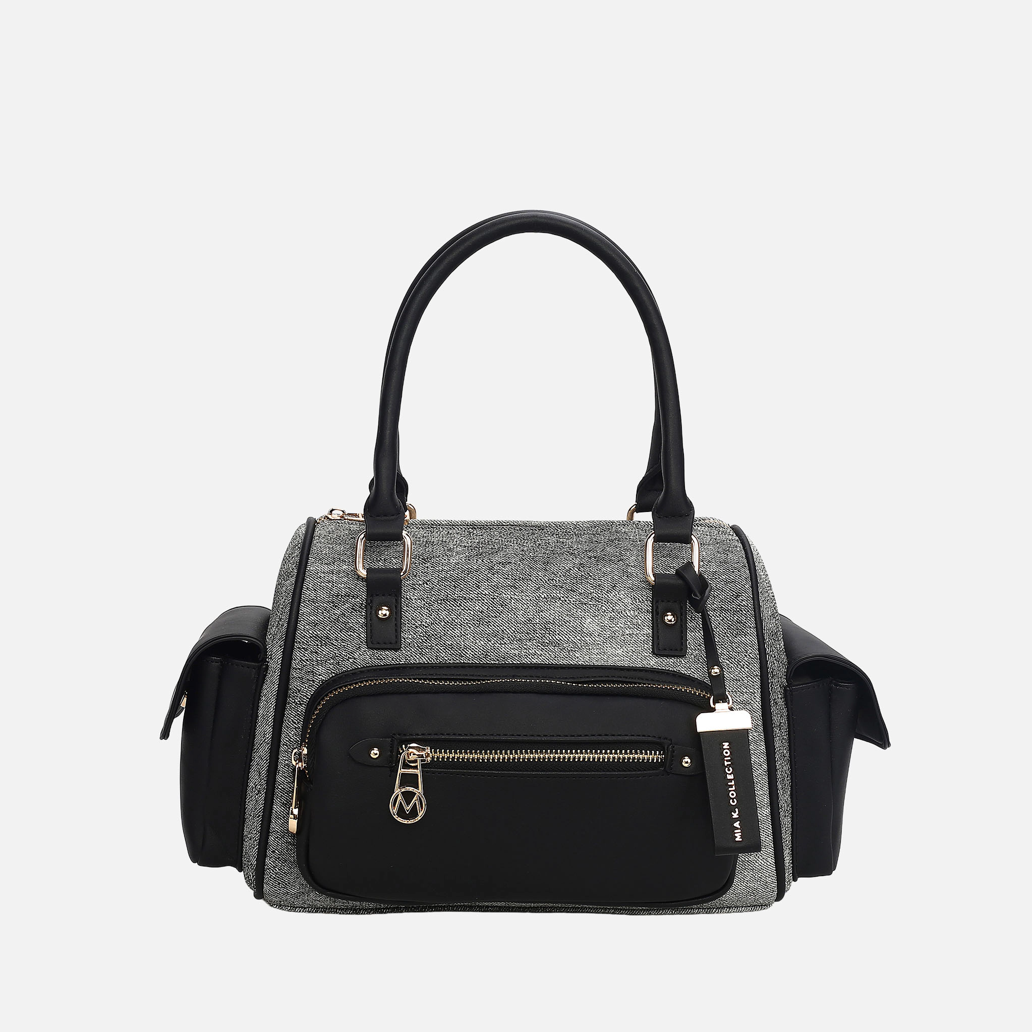 Mia K Collection Faux Leather Satchel with Detachable Strap