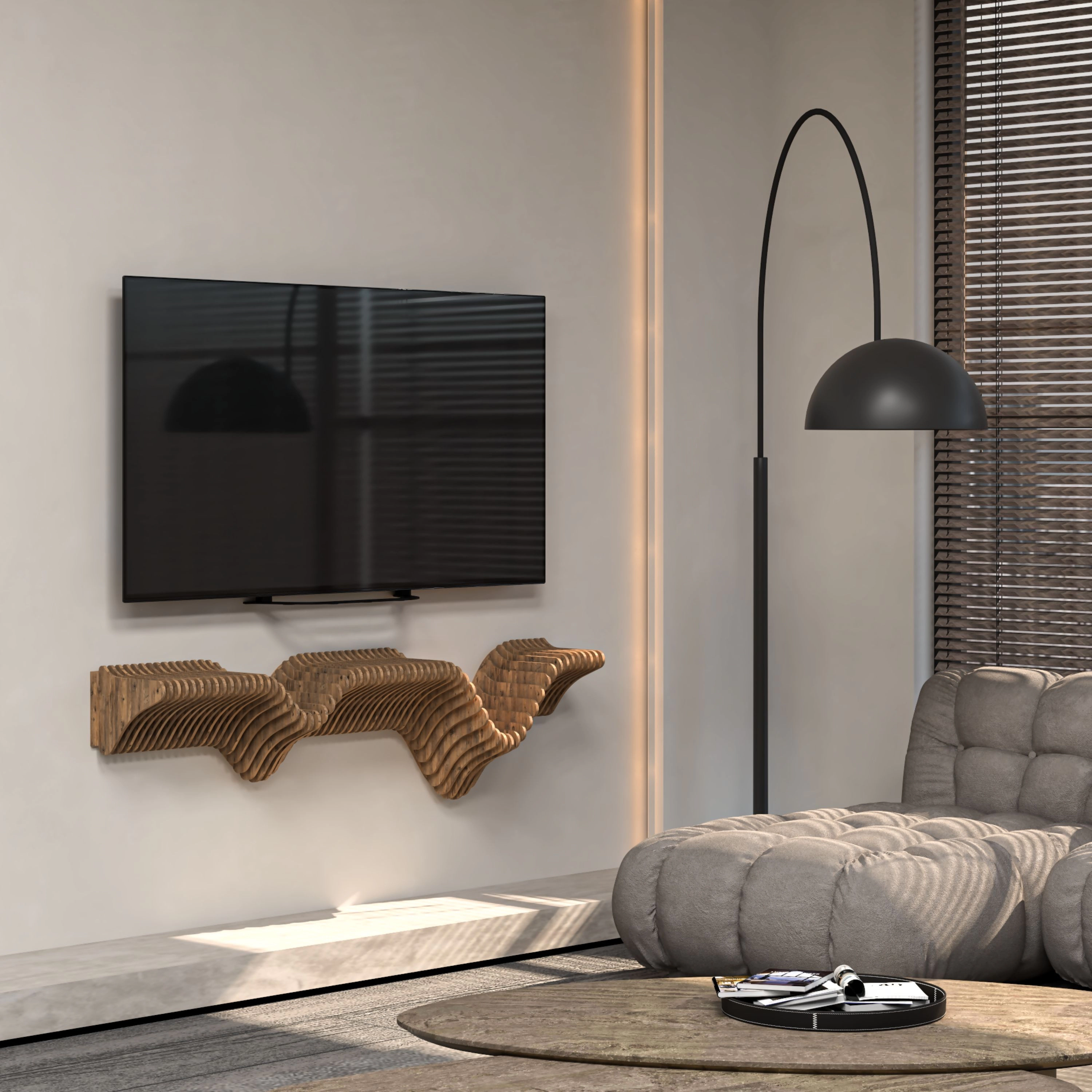 Wear Sierra 40" Geometric Floating Wall Shelf