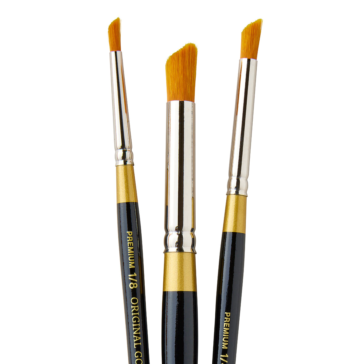 KINGART Original Gold 9850 Deerfoot Stippler Brush Set - Golden Taklon, 3-Piece