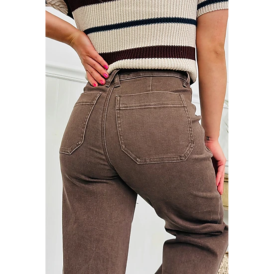 Threaded Pear Women's Elora Washed Patch Loose Jeans