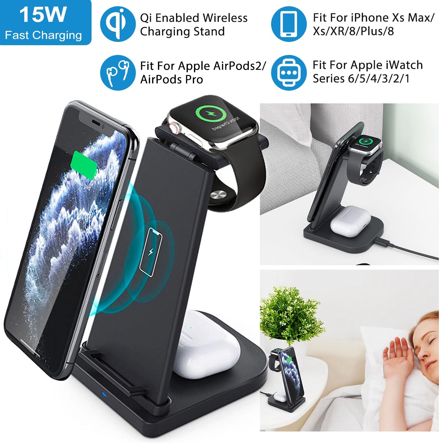 GBruno 3-in-1 Wireless Charging Dock