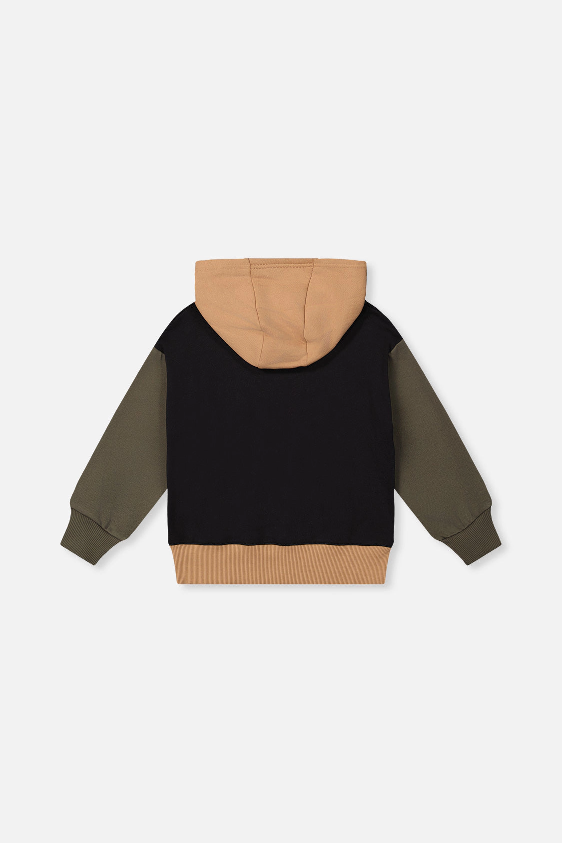 Deux par Boys Hooded Colorblock Fleece Cardigan with Kangaroo Pocket