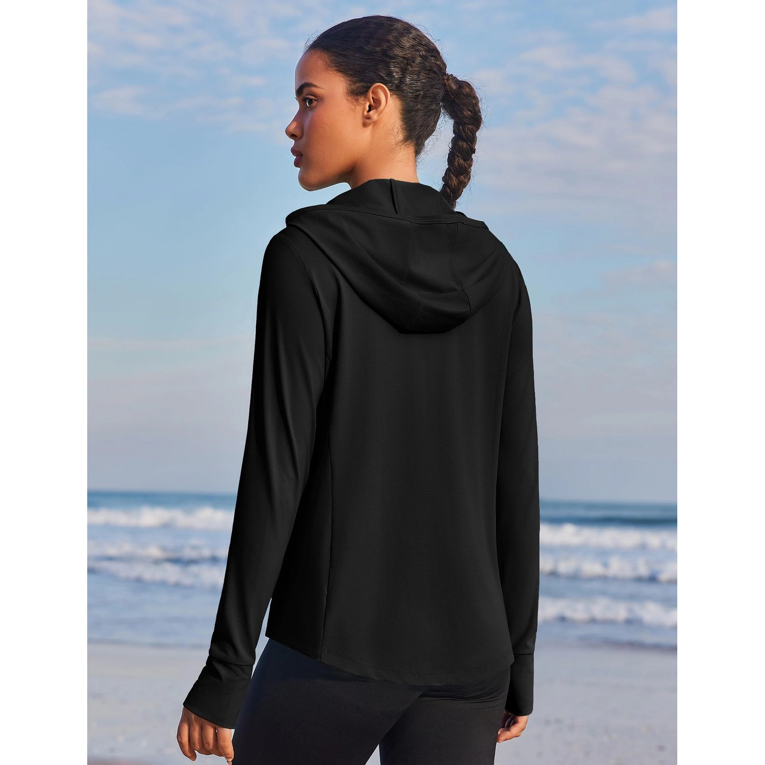 Pinspark Women's Full Zip Hooded Long Sleeve Athletic Jacket
