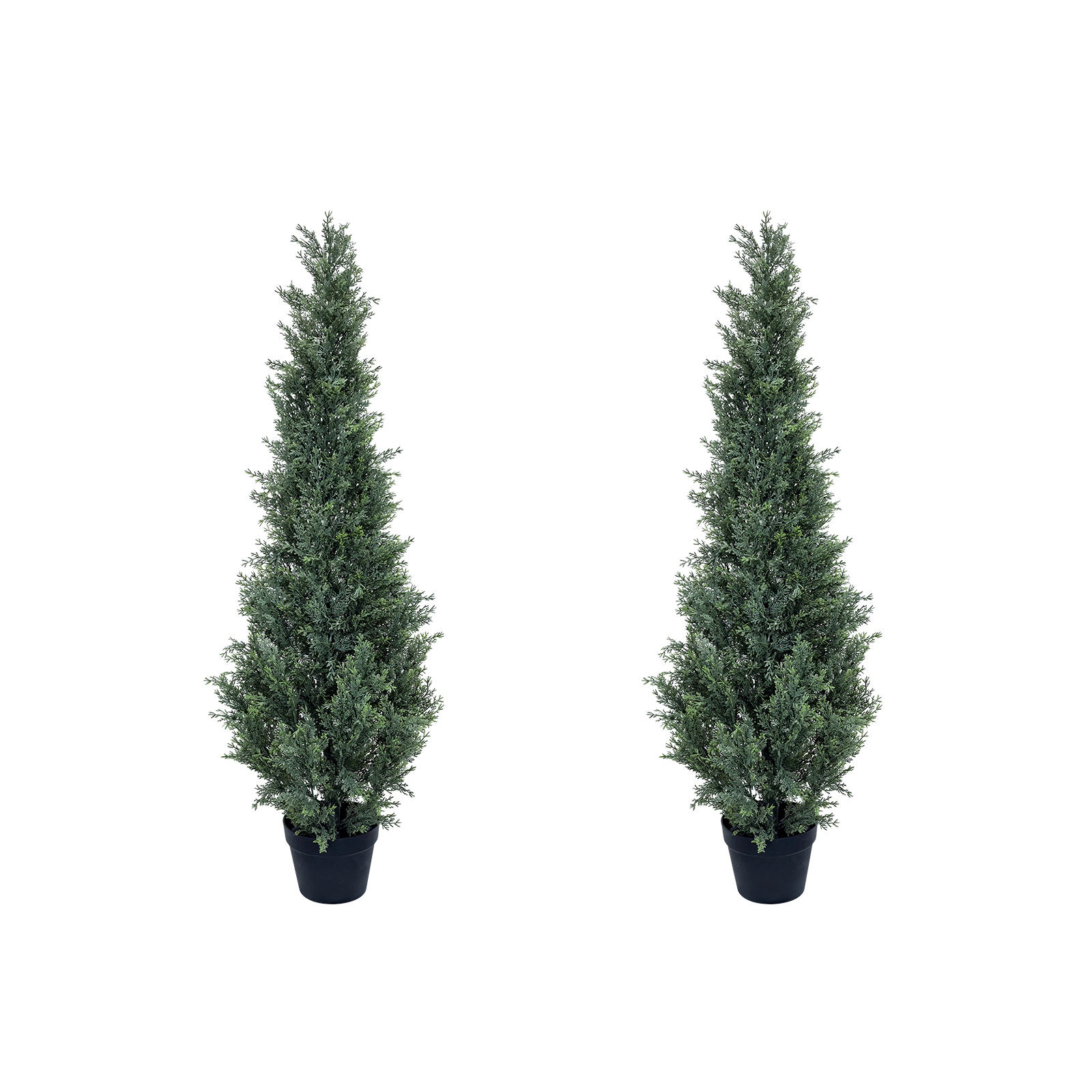 3ft Artificial Cedar Topiary Trees 2 Set Realistic Fake Cypress Tall Pine Shrubs for Indoor Home Office Decor