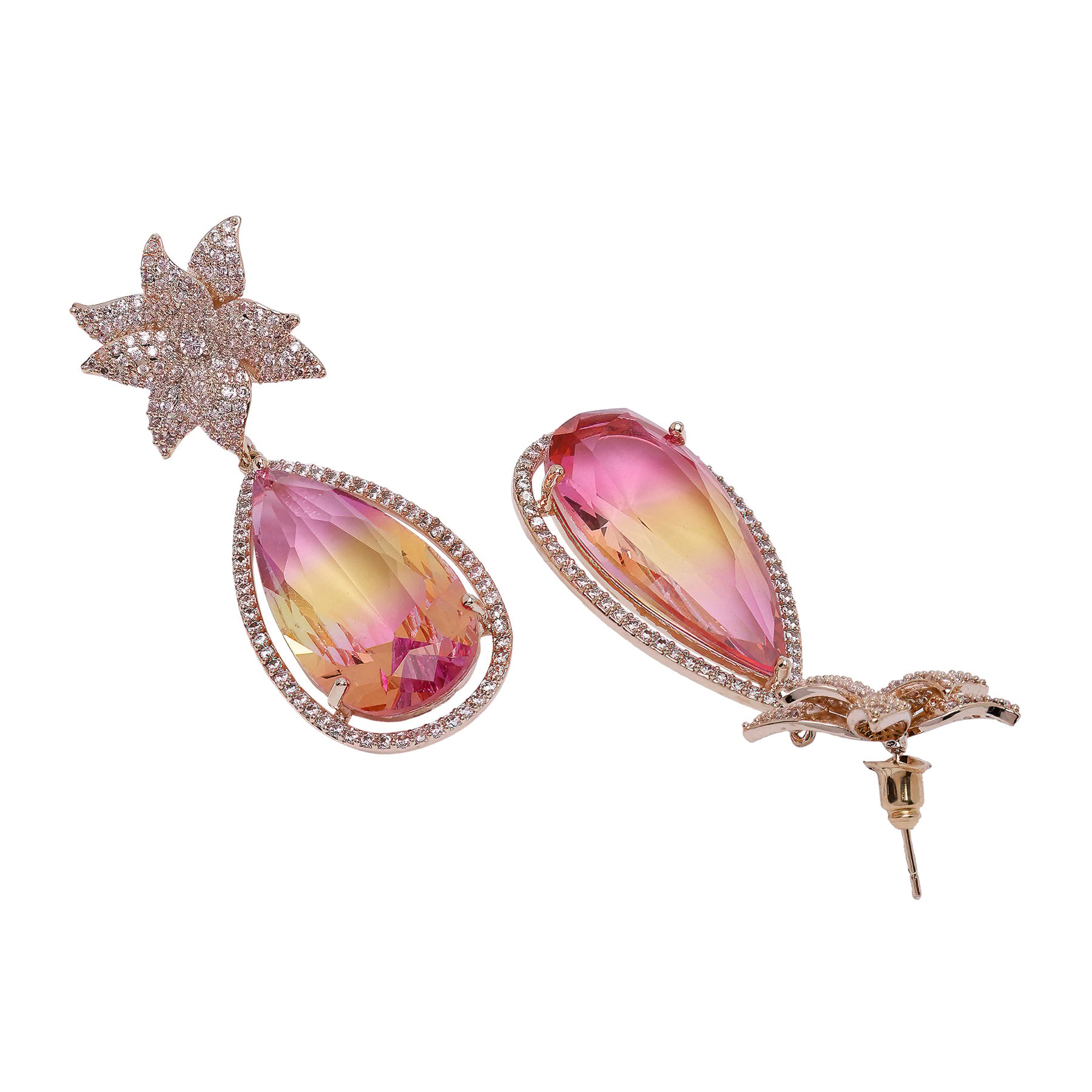 AGP PARIS Womens Diva Floral Raindrop Earrings