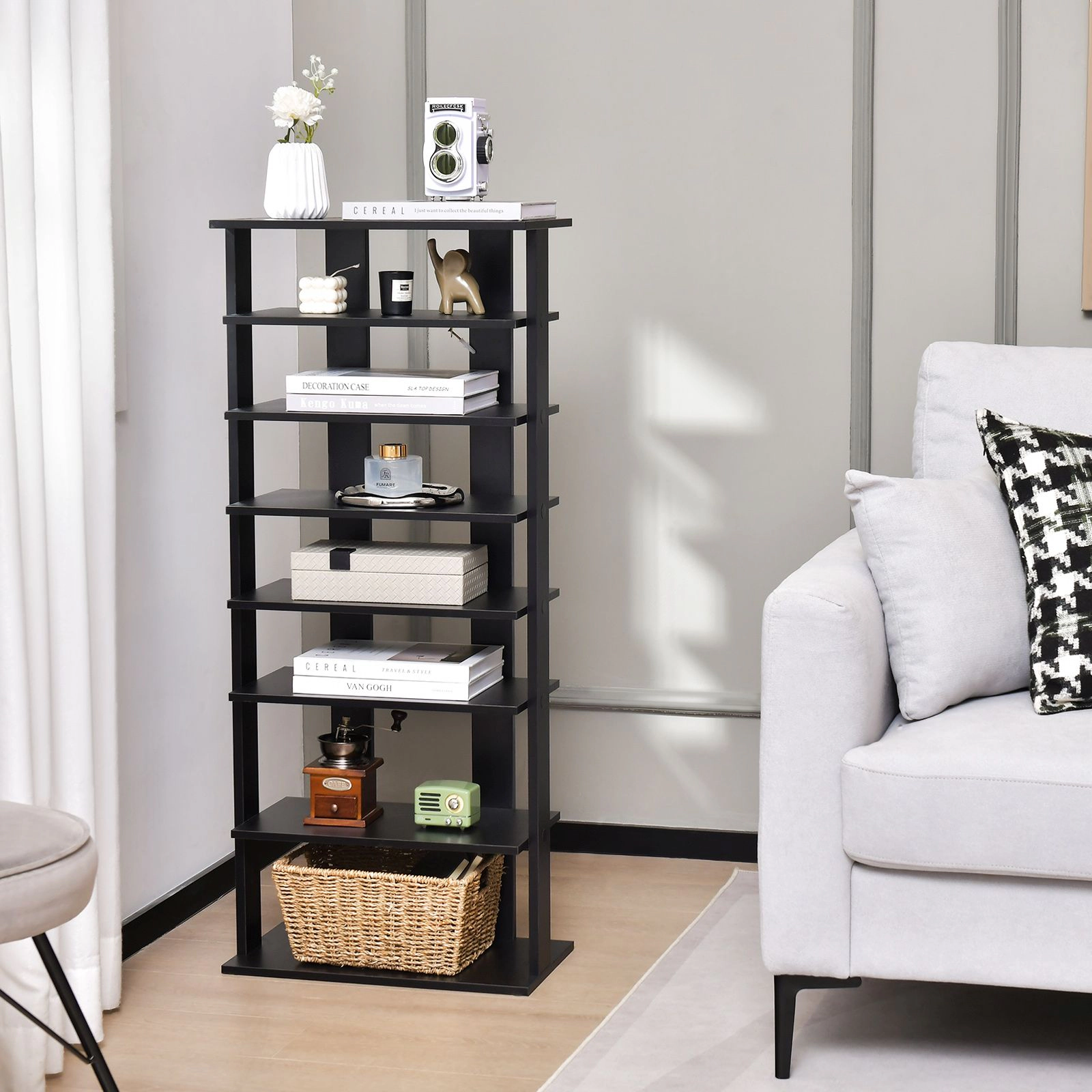 SlickBlue 7-Tier Double Row Shoe Organizer with Adjustable Shelves