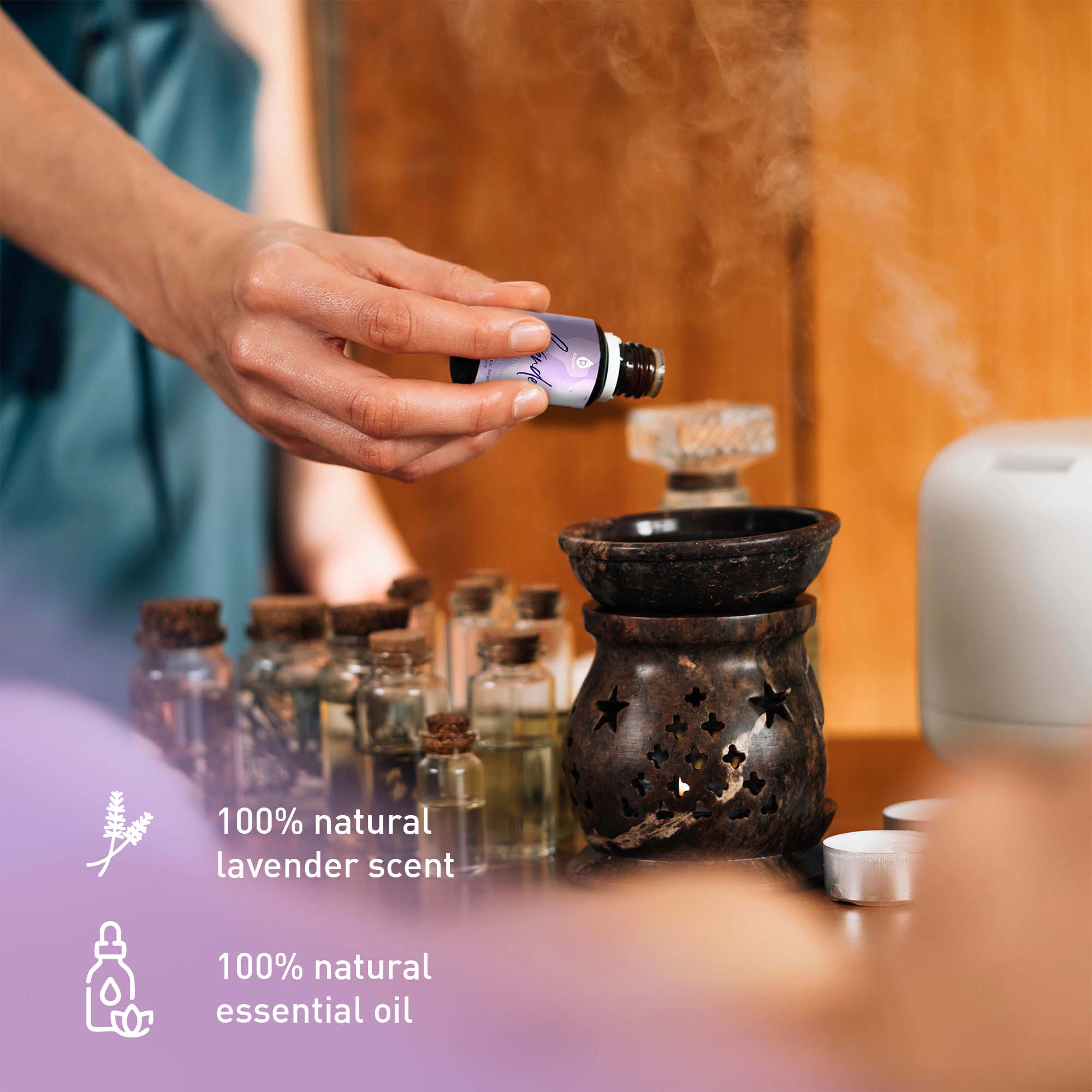 Pursonic Unisex Luxury Home Spa Relaxation Bundle with Towel Warmer Bucket & Lavender Essential Oil