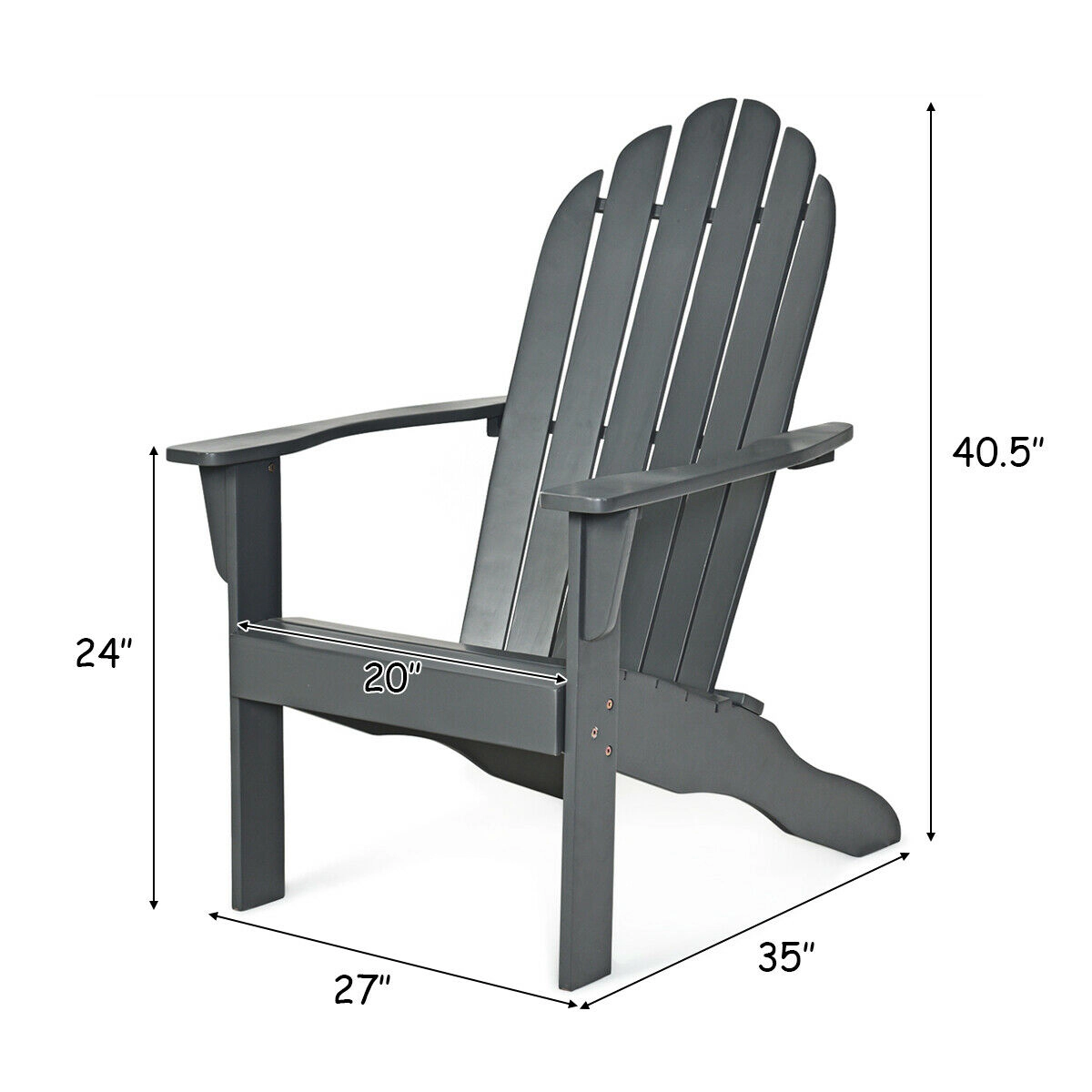 Hivvago Ergonomic Patio Chair Crafted with Durable Acacia Wood