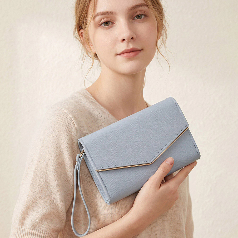 FASHNZFAB Envelope Wallet on Chain Wristlet Clutch Crossbody Bag