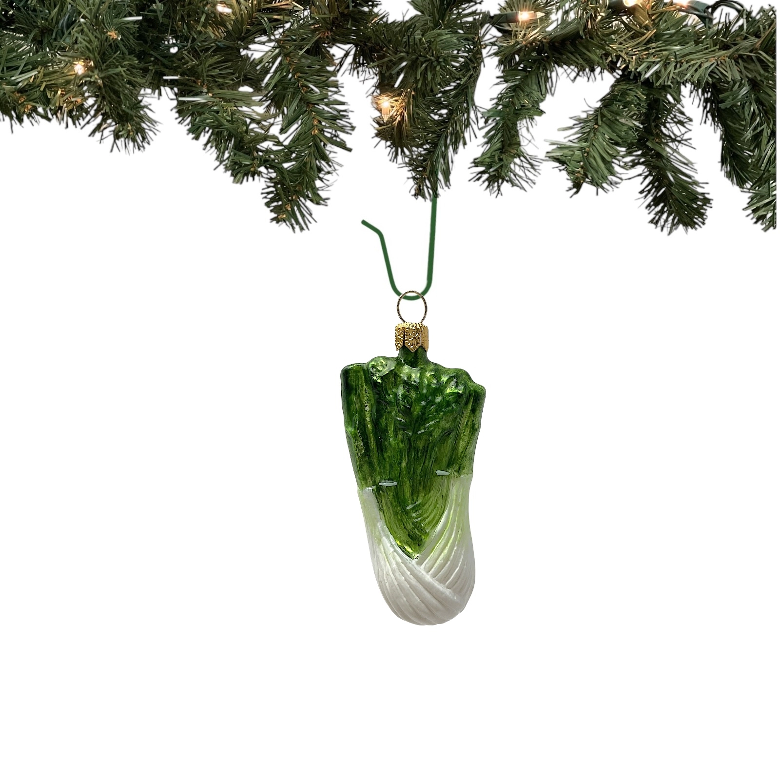 Pinnacle Peak Trading Company Fennel Polish Glass Christmas Ornament Food Herb Vegetable Decoration Set of 2