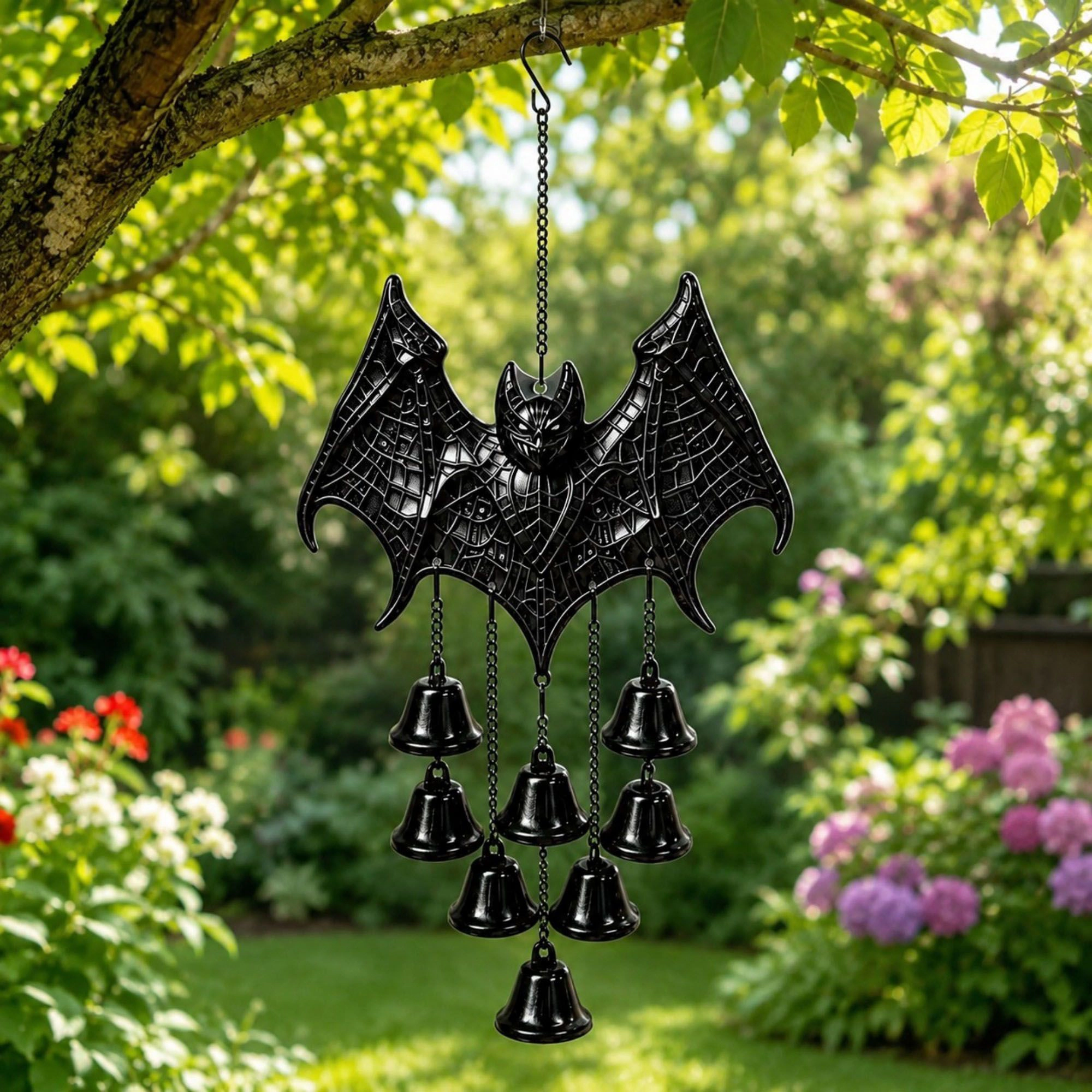 Alilang Halloween Metal Bat Hanging Wall Decor