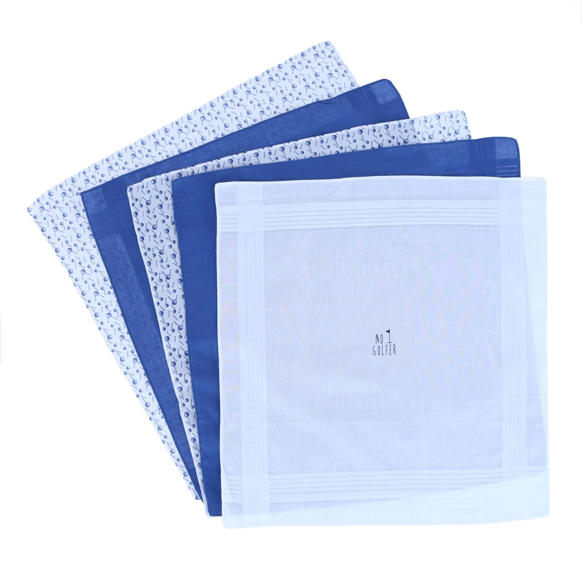 Ascentix Men's 5 Pack Cotton Golf Theme Novelty Hankies