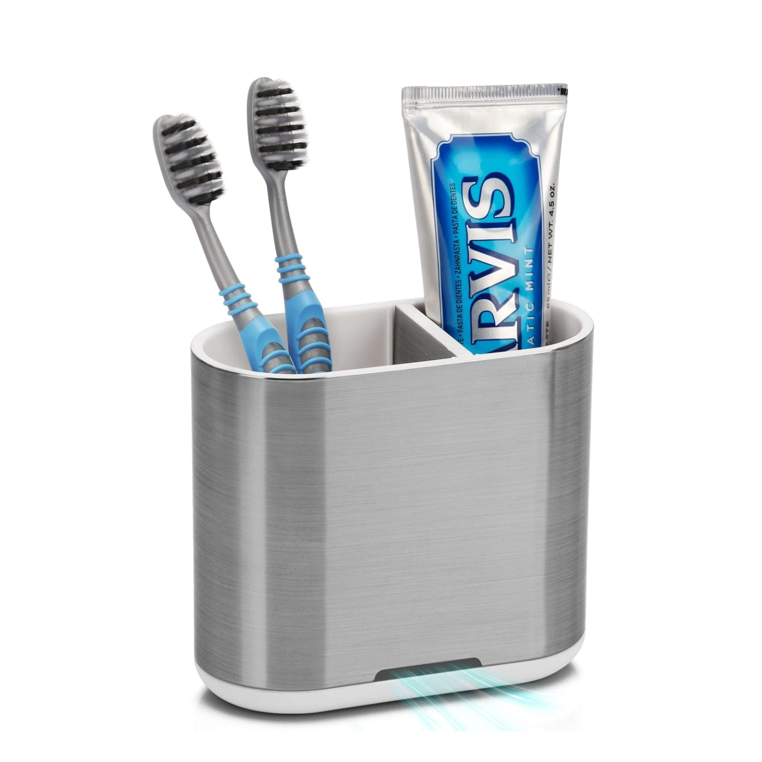 Stock Preferred 2 Slot Plastic Toothbrush and Toothpaste Holder with Drainage