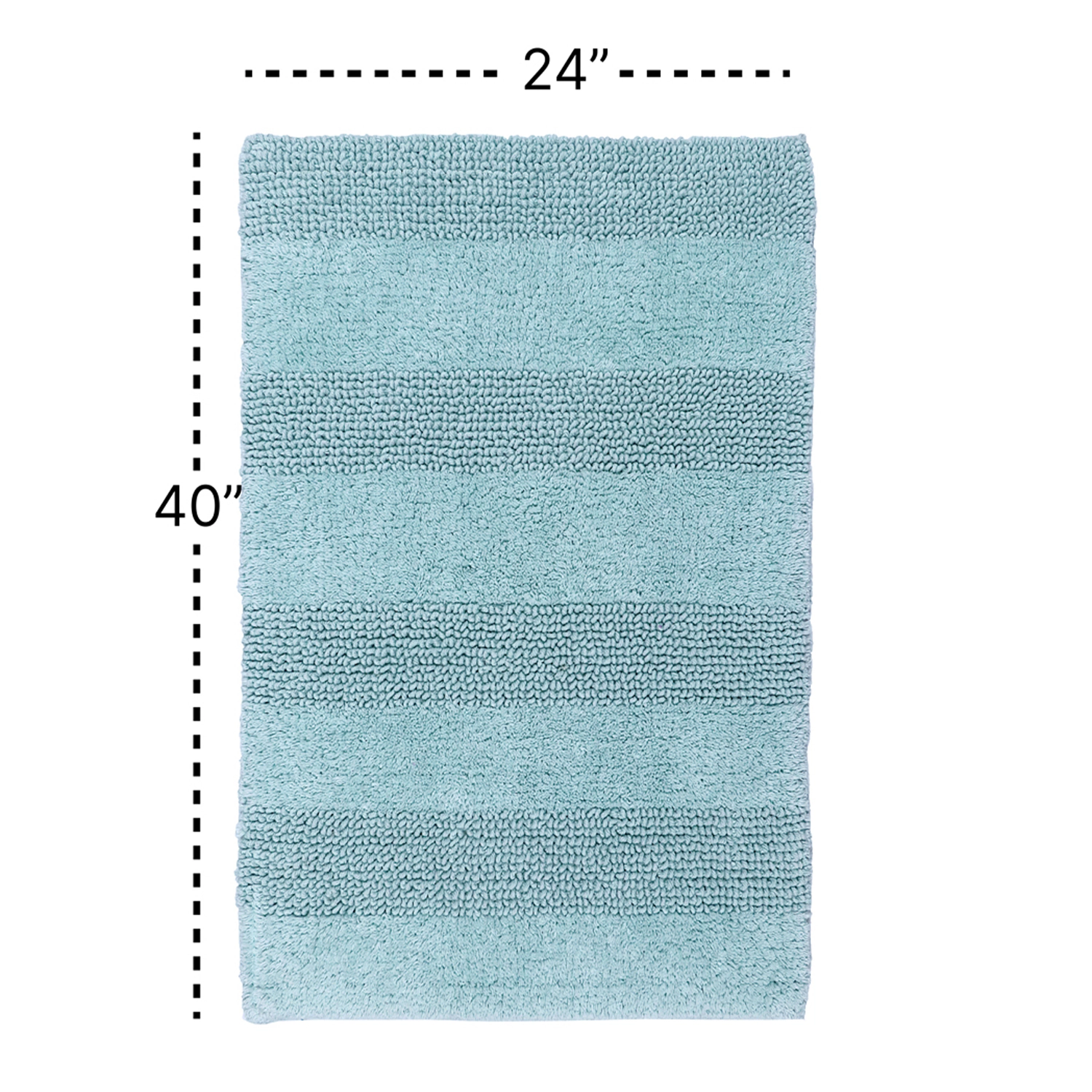 Knightsbridge Stylish And Comfortable All Season Traditional Wide Cut Design Cotton Bath Rug 24" X 40" Natural