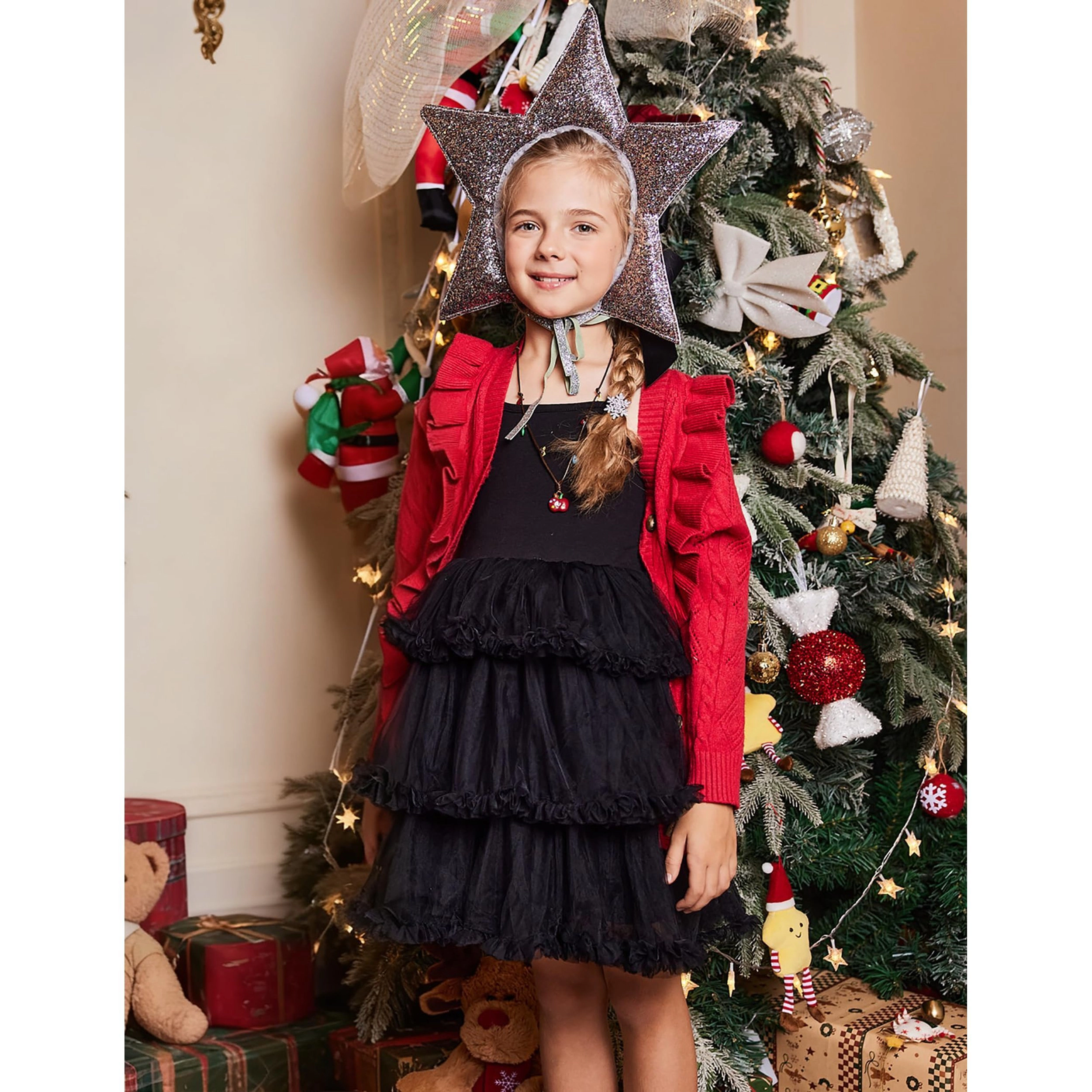Arshiner Toddler Girls Tulle Dress Tiered Ruffle Fluffy Spaghetti Straps Tutu Dresses Summer Clothes
