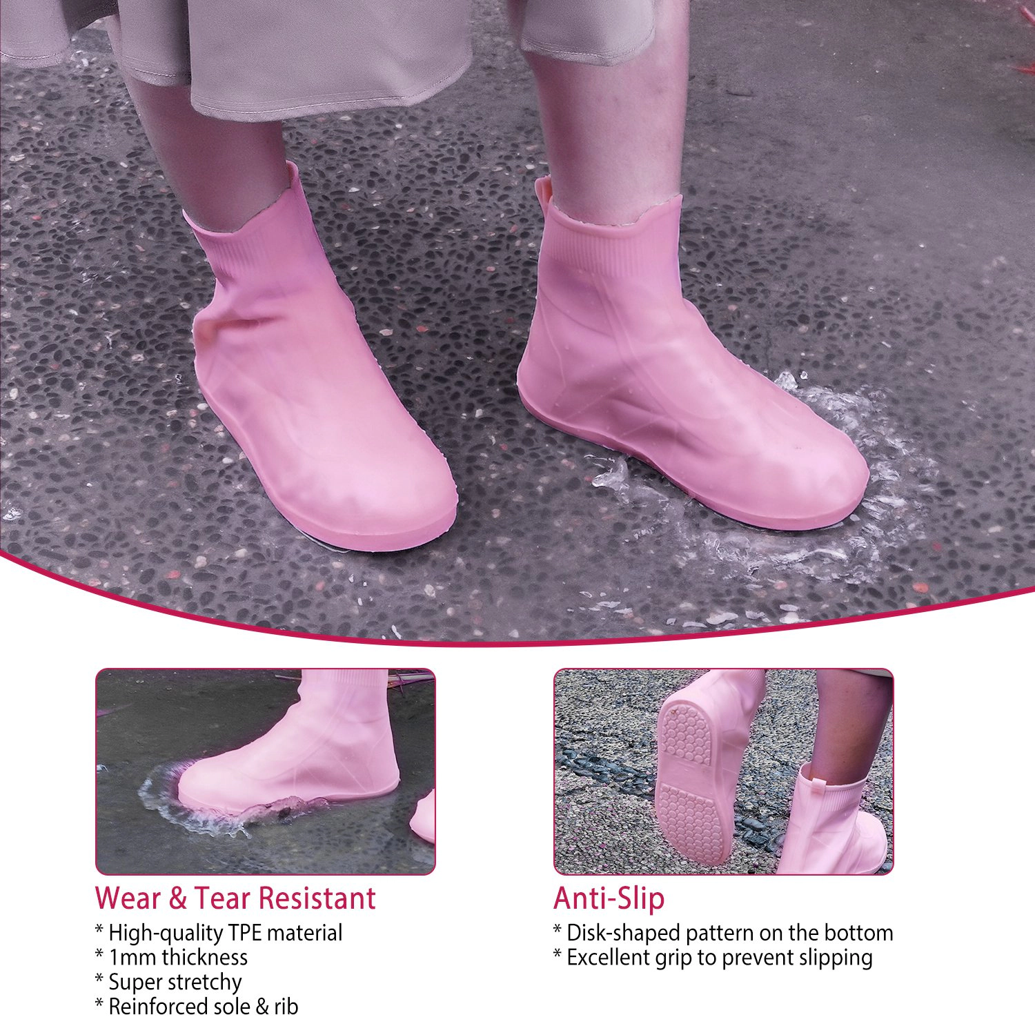 GBruno Waterproof Reusable TPE Shoe Covers