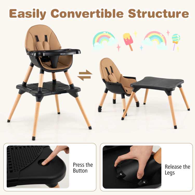 Hivvago 6 in 1 High Chair for Babies and Toddlers Ages 6-36 Months