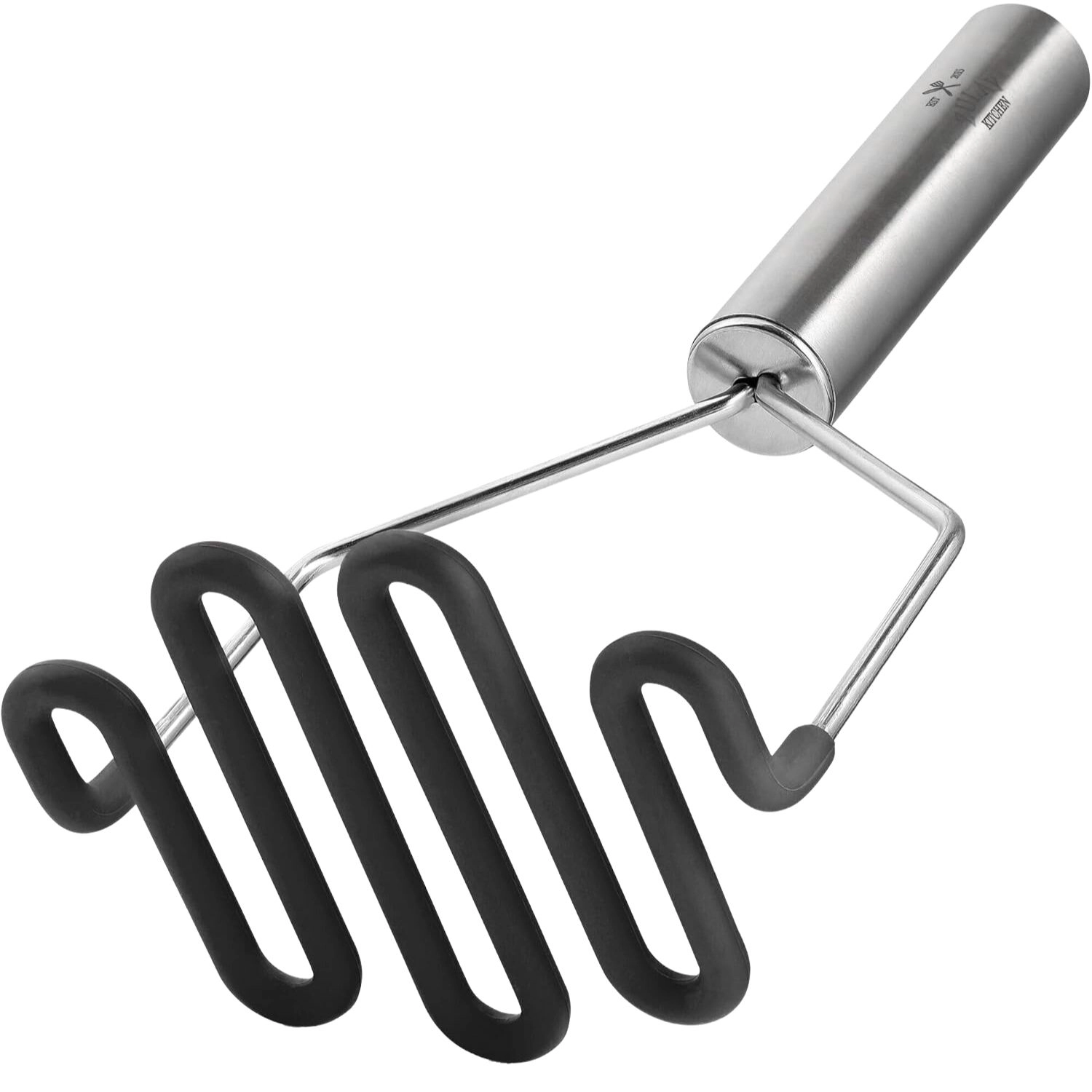 Zulay Kitchen Potato Masher with Premium Silicone Coated Stainless Steel Design