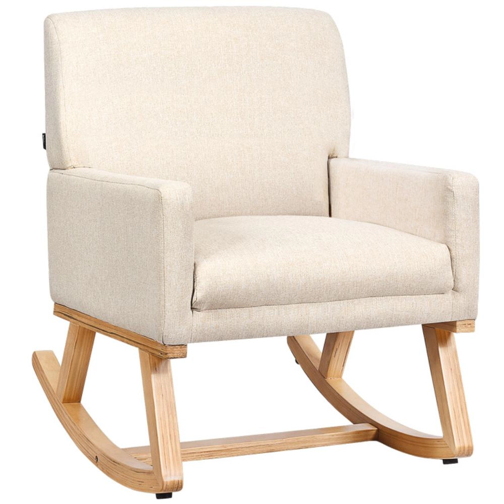 Hivvago Modern Upholstered Rocker Chair with Solid Wood Base
