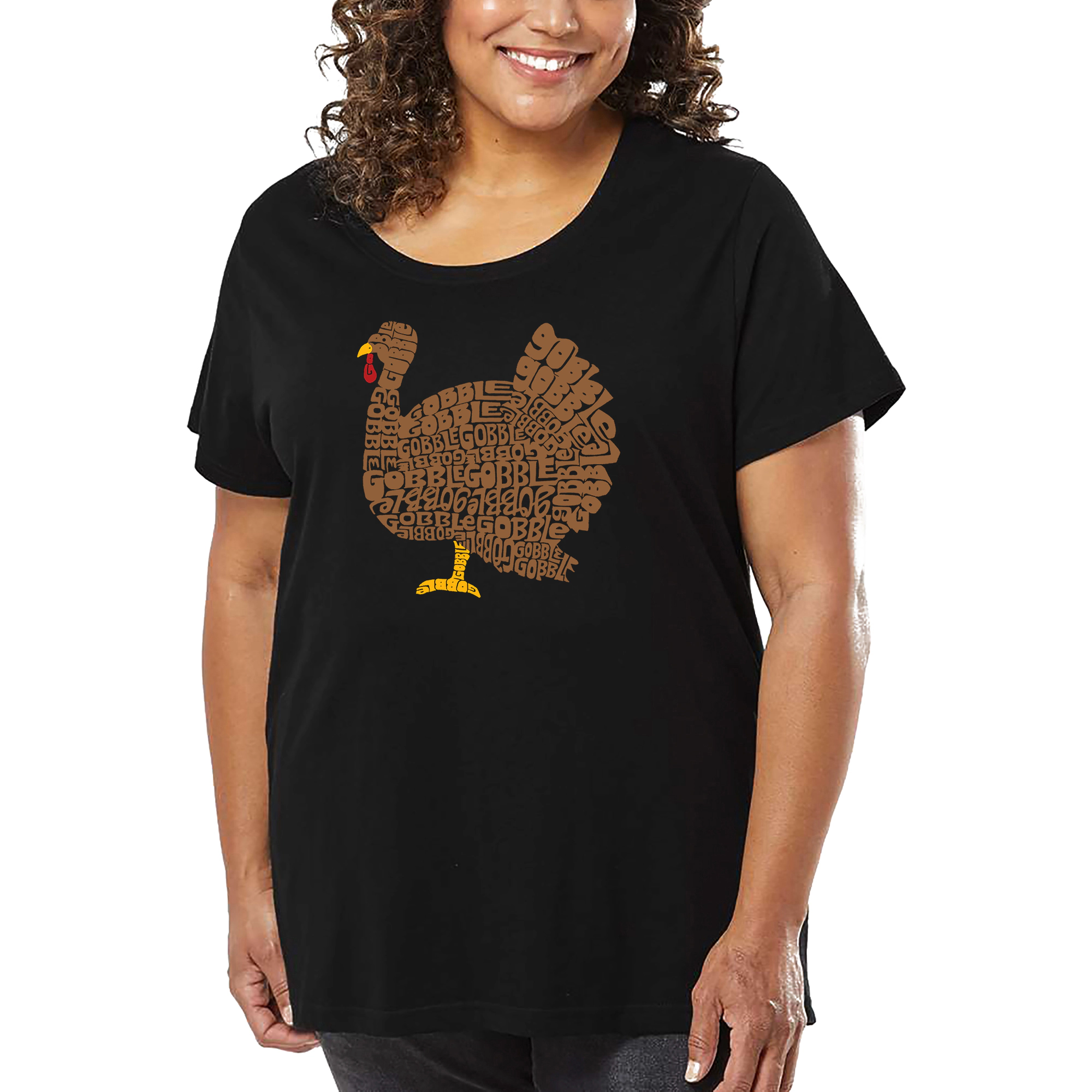 LA Pop Art Women's Plus Word T-Shirt - Thanksgiving