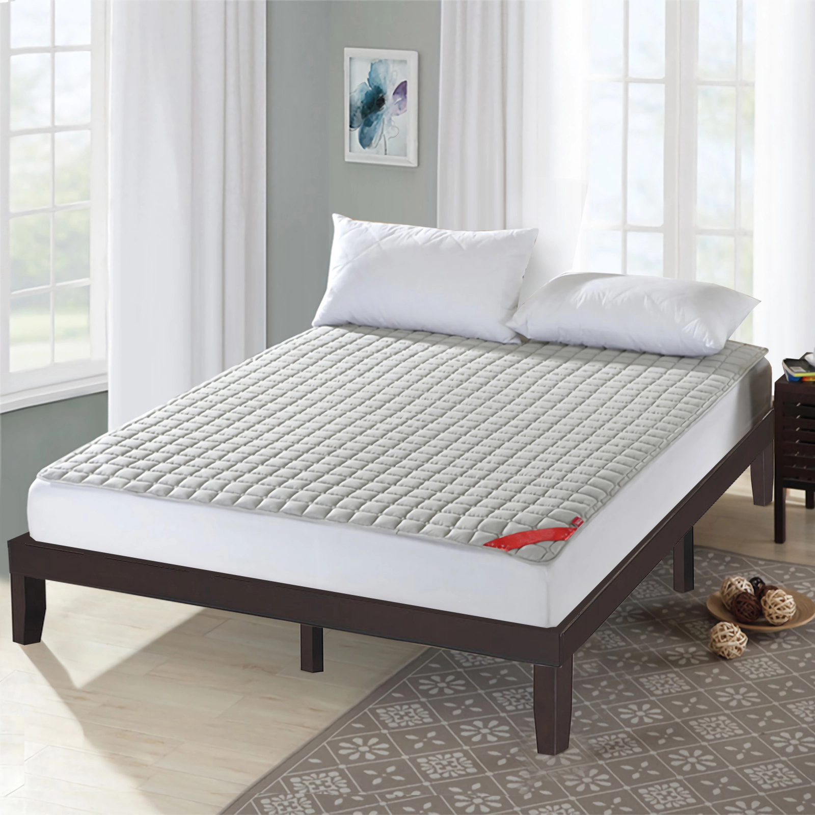 SUGIFT 14-Inch King Platform Bed Frame, Solid Rubberwood and Poplar, 14 Slats, No Box Spring