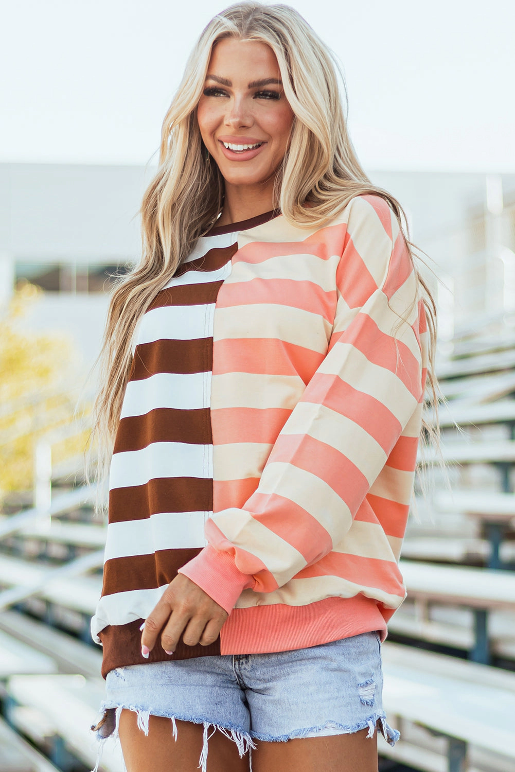 Threaded Pear Women's Yasena Block Drop Shoulder Pullover