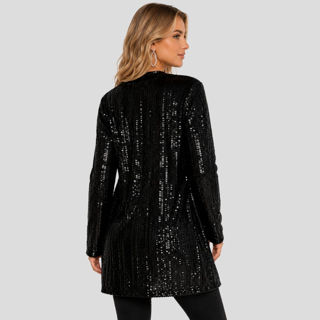 Artyska Women's Long Sequin Front Open Sleeve Evening Dressy Cardigan