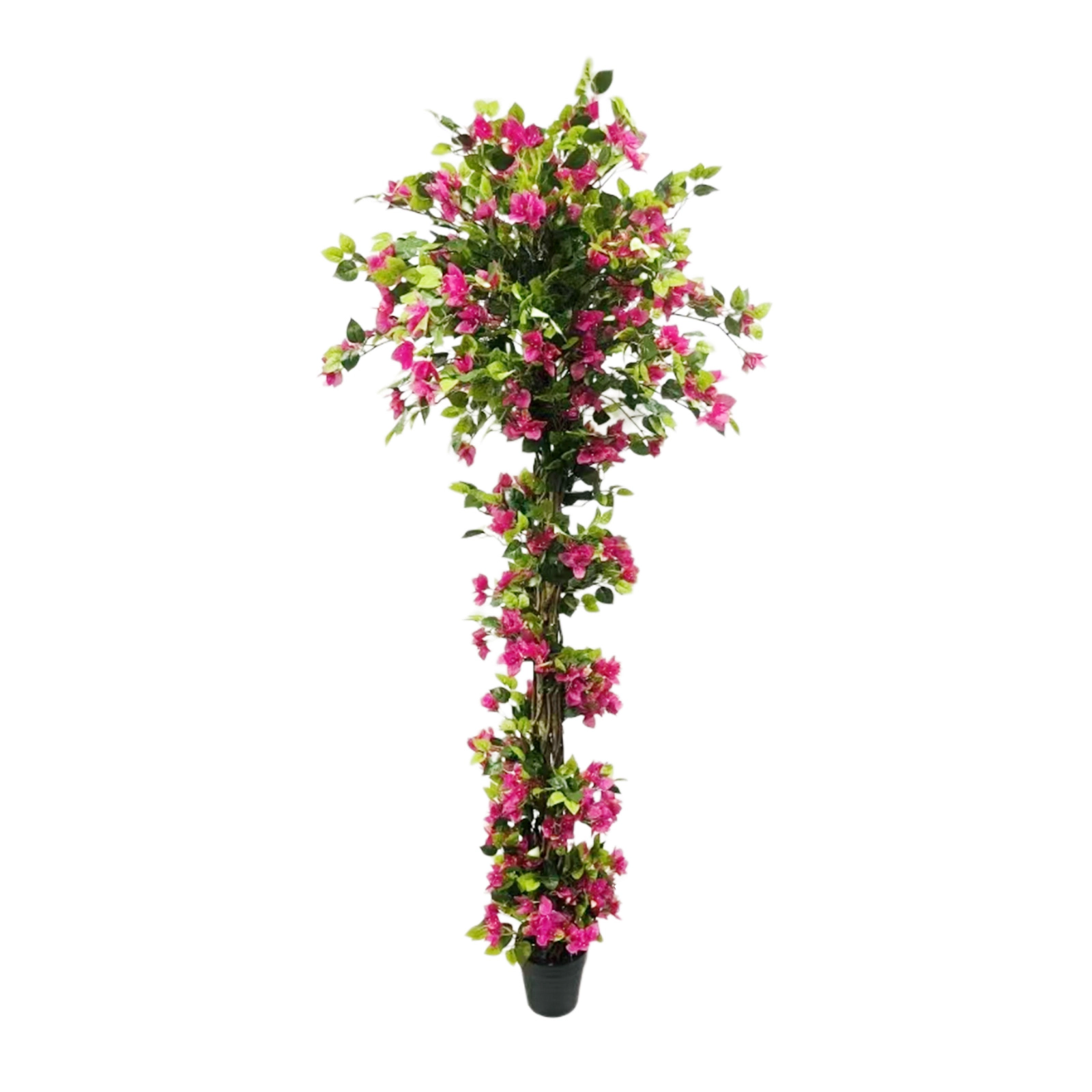 83in Artificial Bougainvillea Tree with Flowers, Realistic Faux Blooming Tree in Pot, Silk Flower Fake Plant
