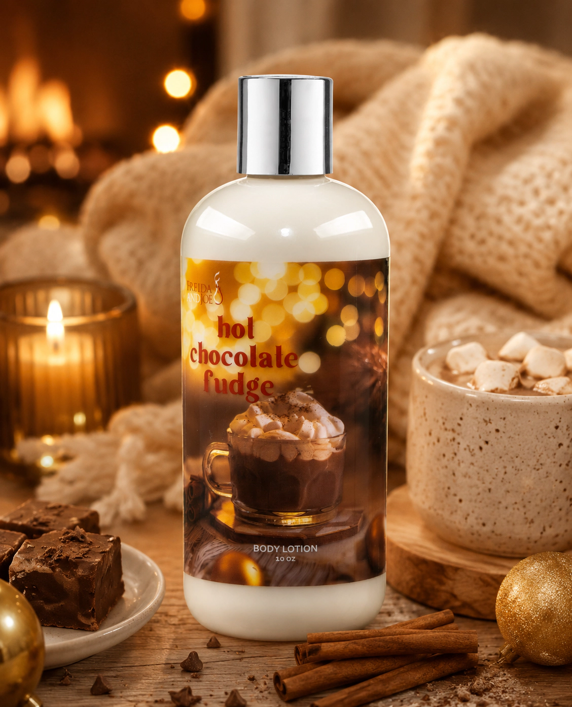 Freida and Joe Women Hot Chocolate Fudge Fragrance Body Lotion in 10oz Bottle