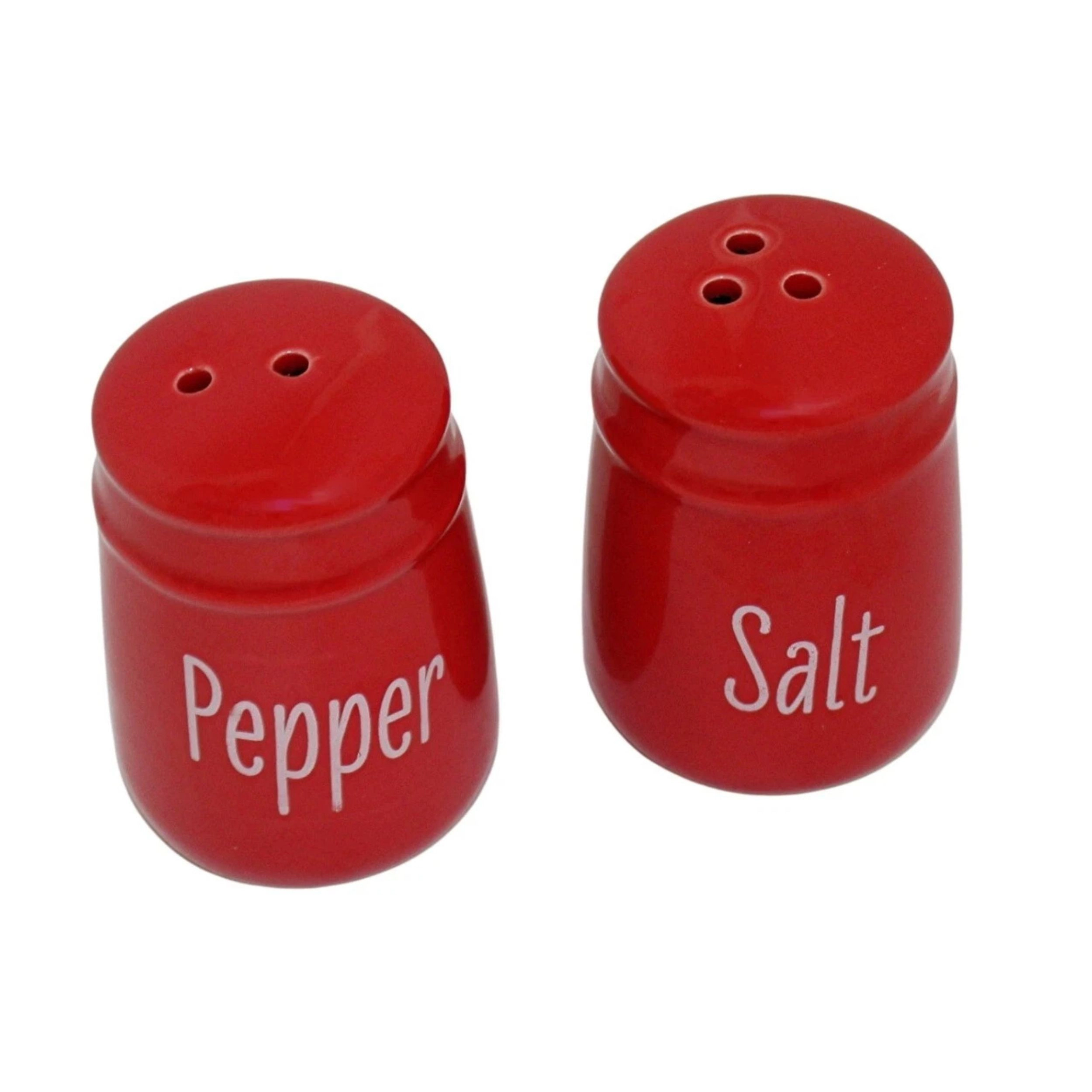Home Collection Red Ceramic Salt & Pepper Shaker Set