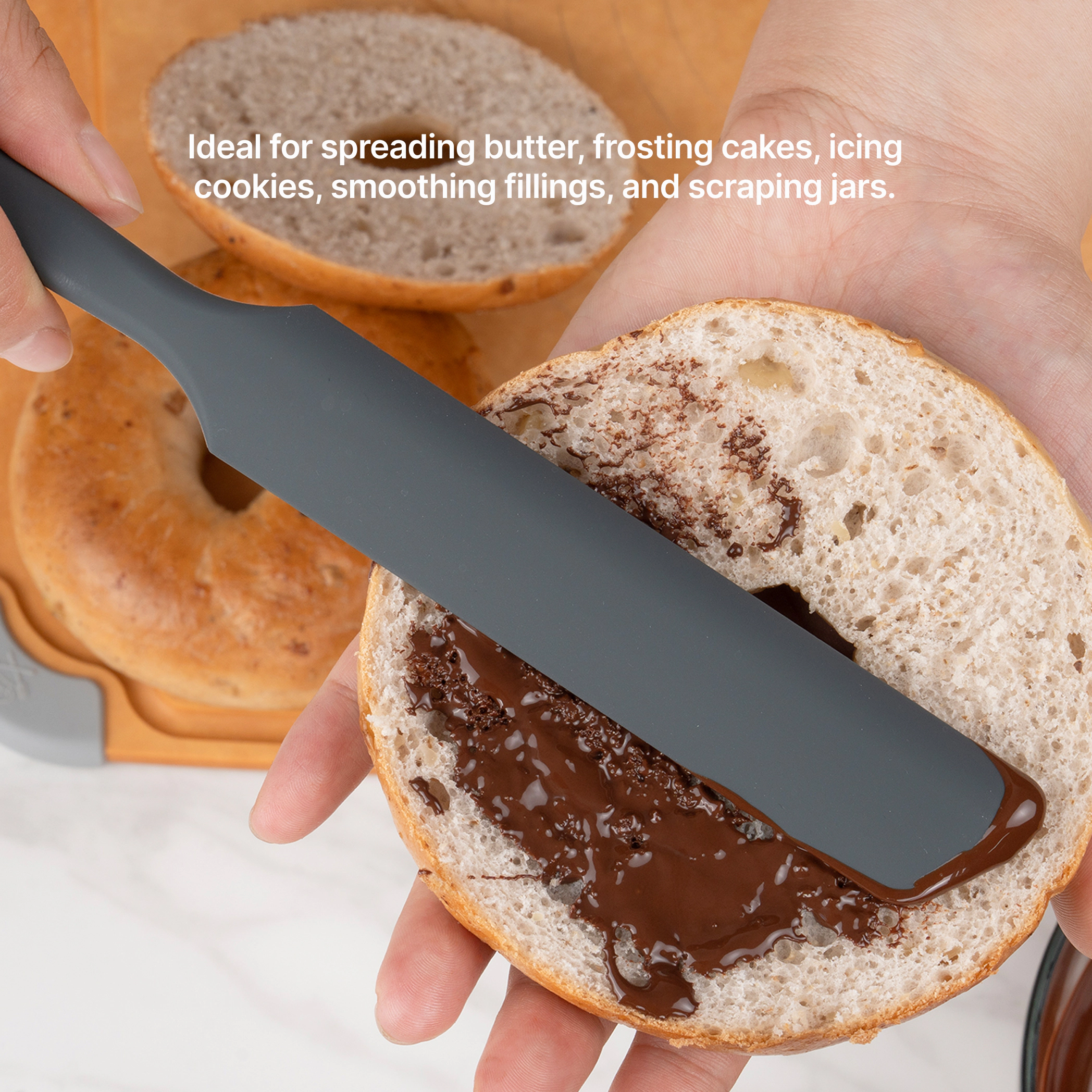 Elihome Premium Silicone Spreader 10" - Platinum-Cured Frosting and Icing Spatula