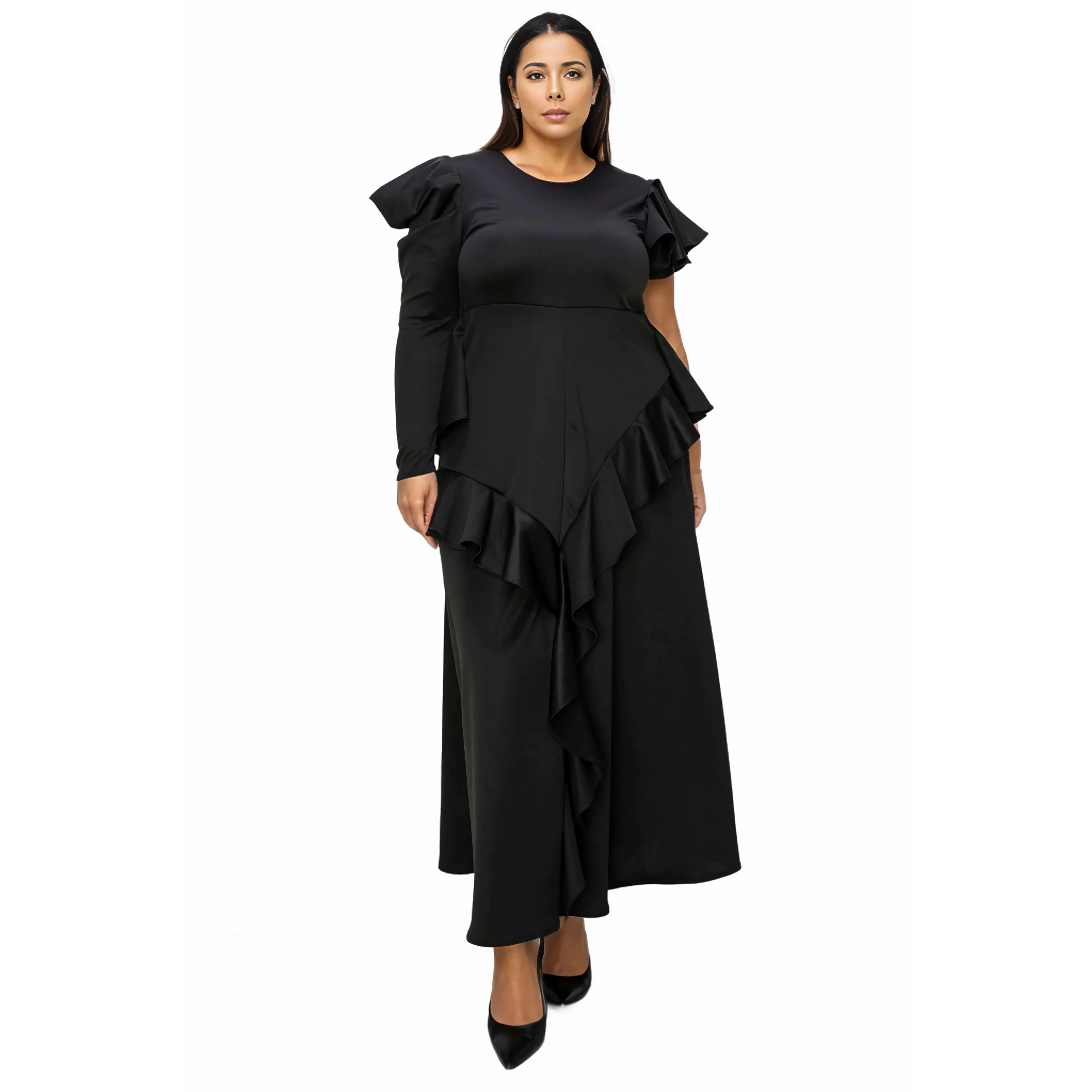 L I V D Women's Plus Vivienne Ruffled Maxi Dress