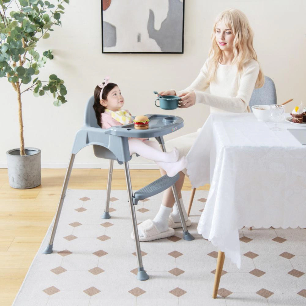 Hivvago 4-in-1 Convertible Baby High Chair with Removable Double Tray