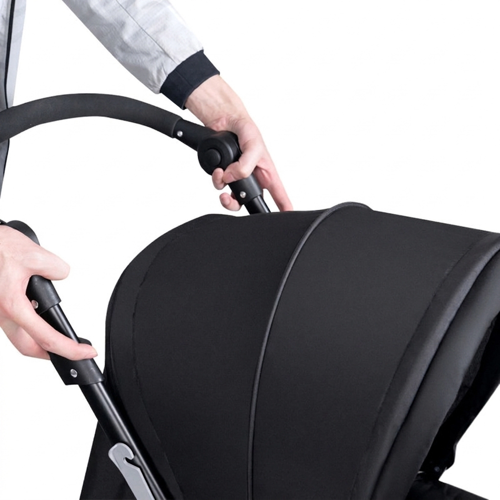 SUGIFT Baby Black Tandem Double Stroller with 5-Point Harness 48-in W 22.5-in D 43-in H 33-lb Per Seat