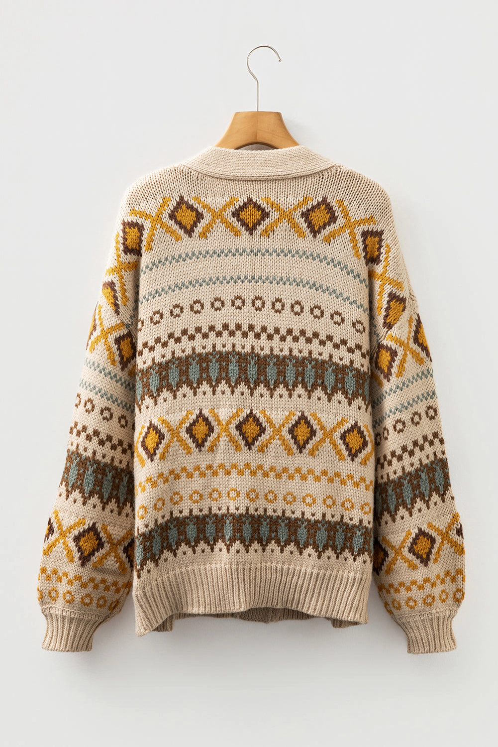 Threaded Pear Women's Hana Pattern Knitted Cardigan Sweater