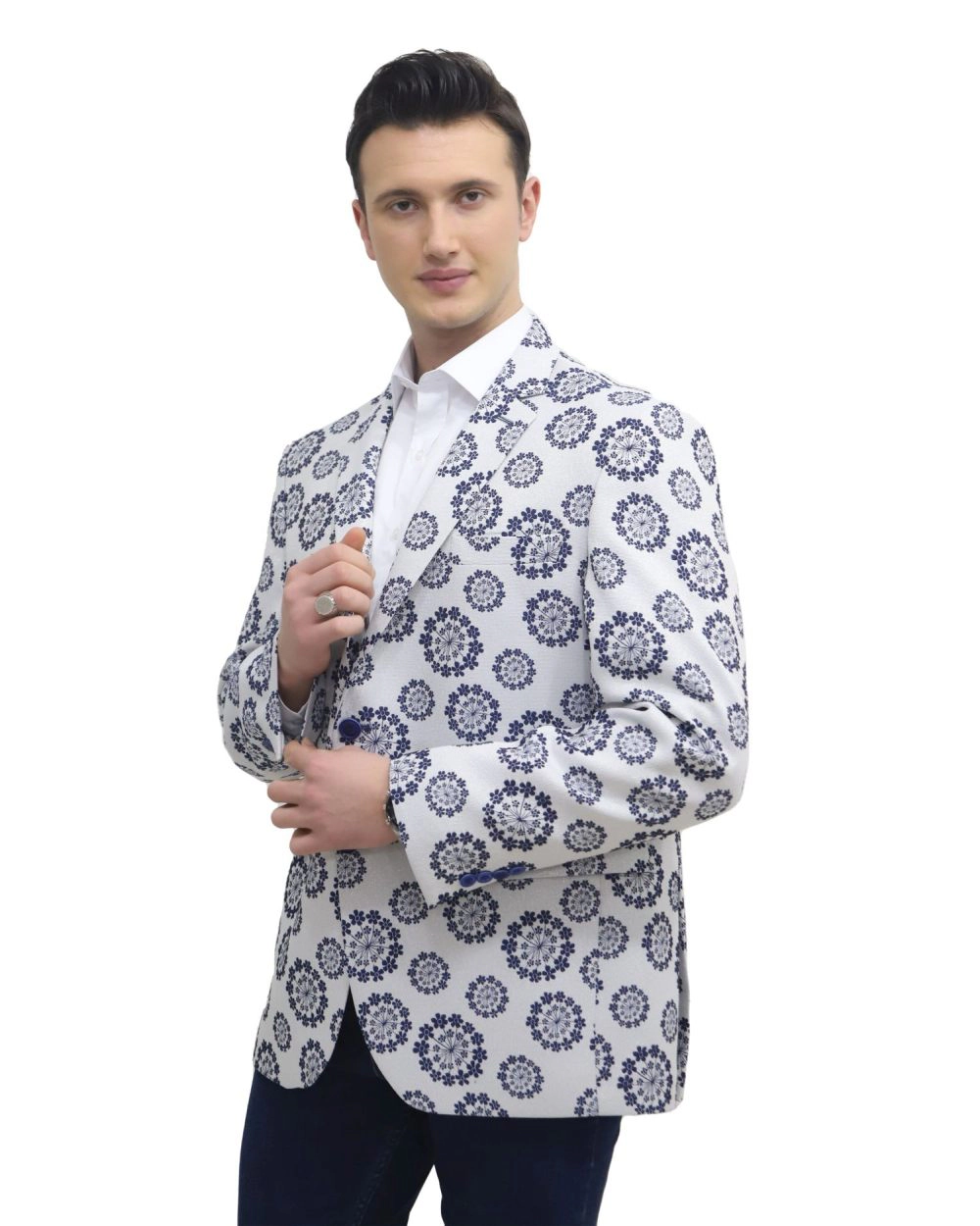 Elie Balleh Men's Slim Fit Nutical Sports Coat Jacket