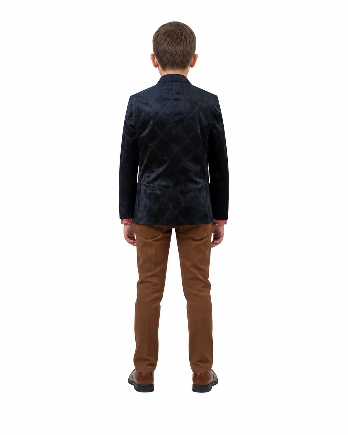 Elie Balleh Boys Slim Fit Velvet Sports Coat Jacket