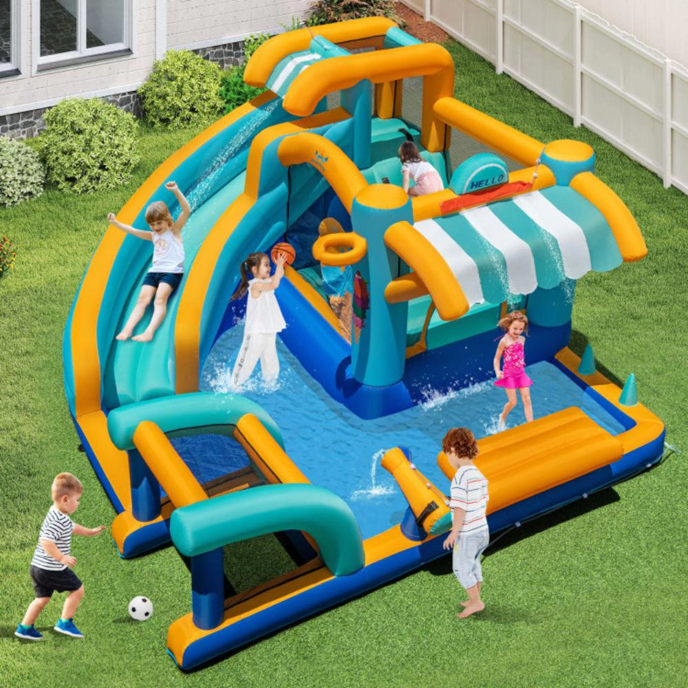 Hivvago Inflatable Water Slide Bounce House Kids Jump Castle with 680W Blower