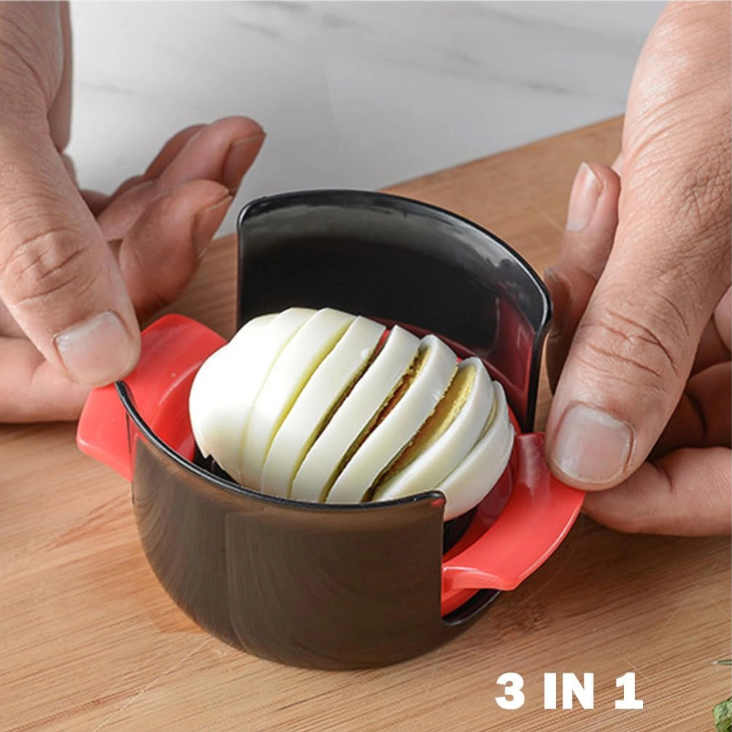 Stock Preferred 3 in 1 Egg Slicer for Hard Boiled Eggs with Non-Slip Base