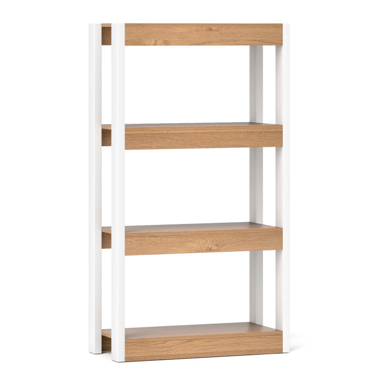 Hivvago 4 Tier Bookshelf Wooden Bookcase with Dual Anti-Tipping Kits