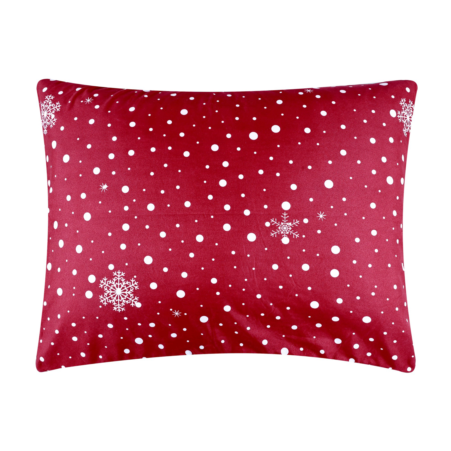 Greenland Home Fashions 100% Cotton Face Microfiber Back with Polyester Fill Deck the Halls Sham