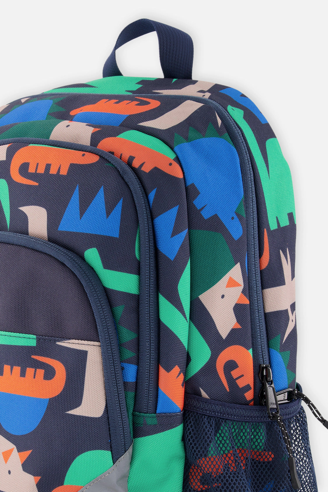 Deux par Deux Boys Dinosaur Print Three-Compartment Preschool Backpack