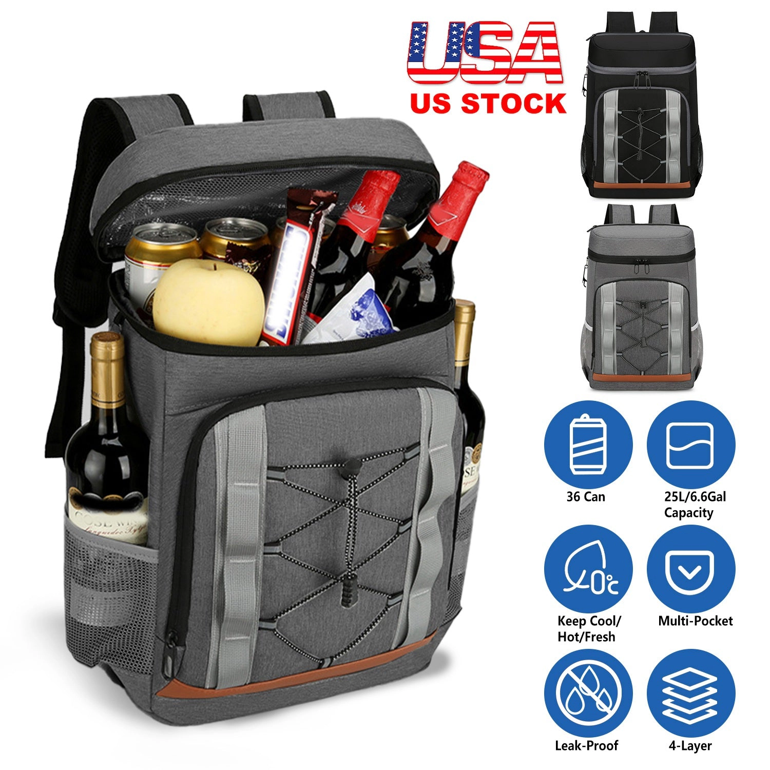 GBruno Insulated 36-Can Cooler Backpack