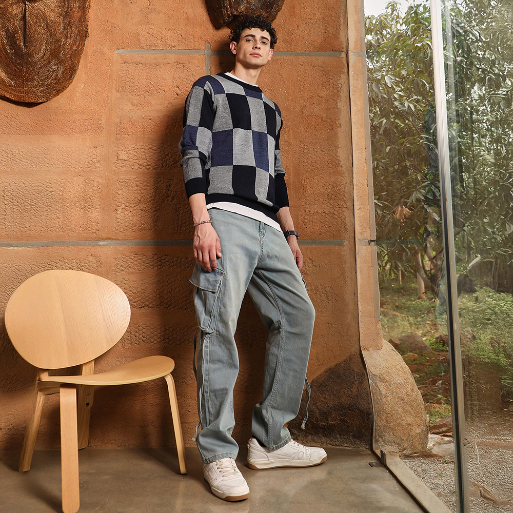 Cahoot Block Check Pullover Sweater