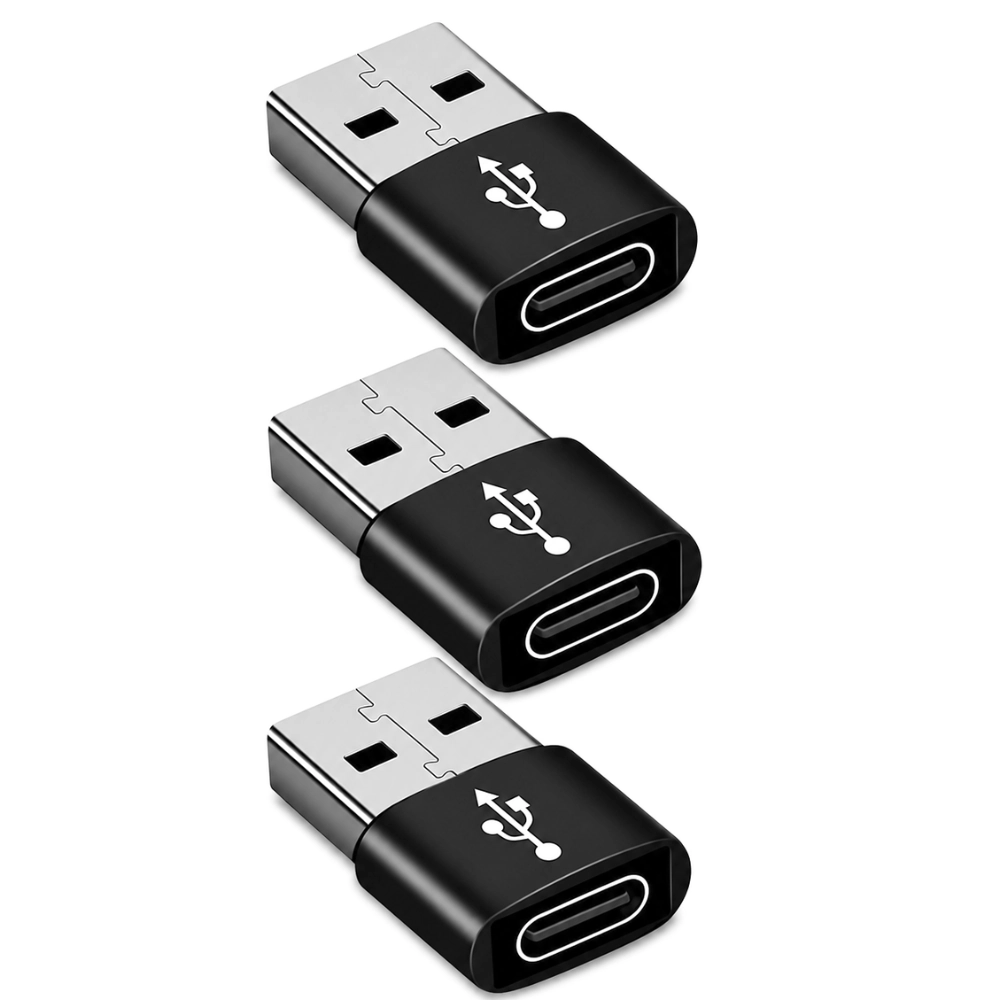 Qixxronics USB C to Adapter [3 Pack], Male Female OTG Cable for MacBook, iPhone, Samsung Galaxy, Laptop