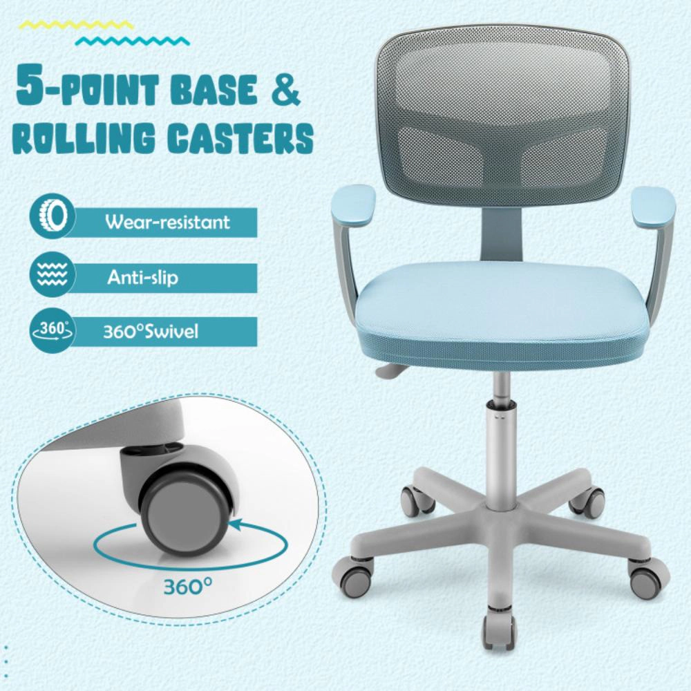 Hivvago Adjustable Desk Chair With Auto Brake Casters For Kids