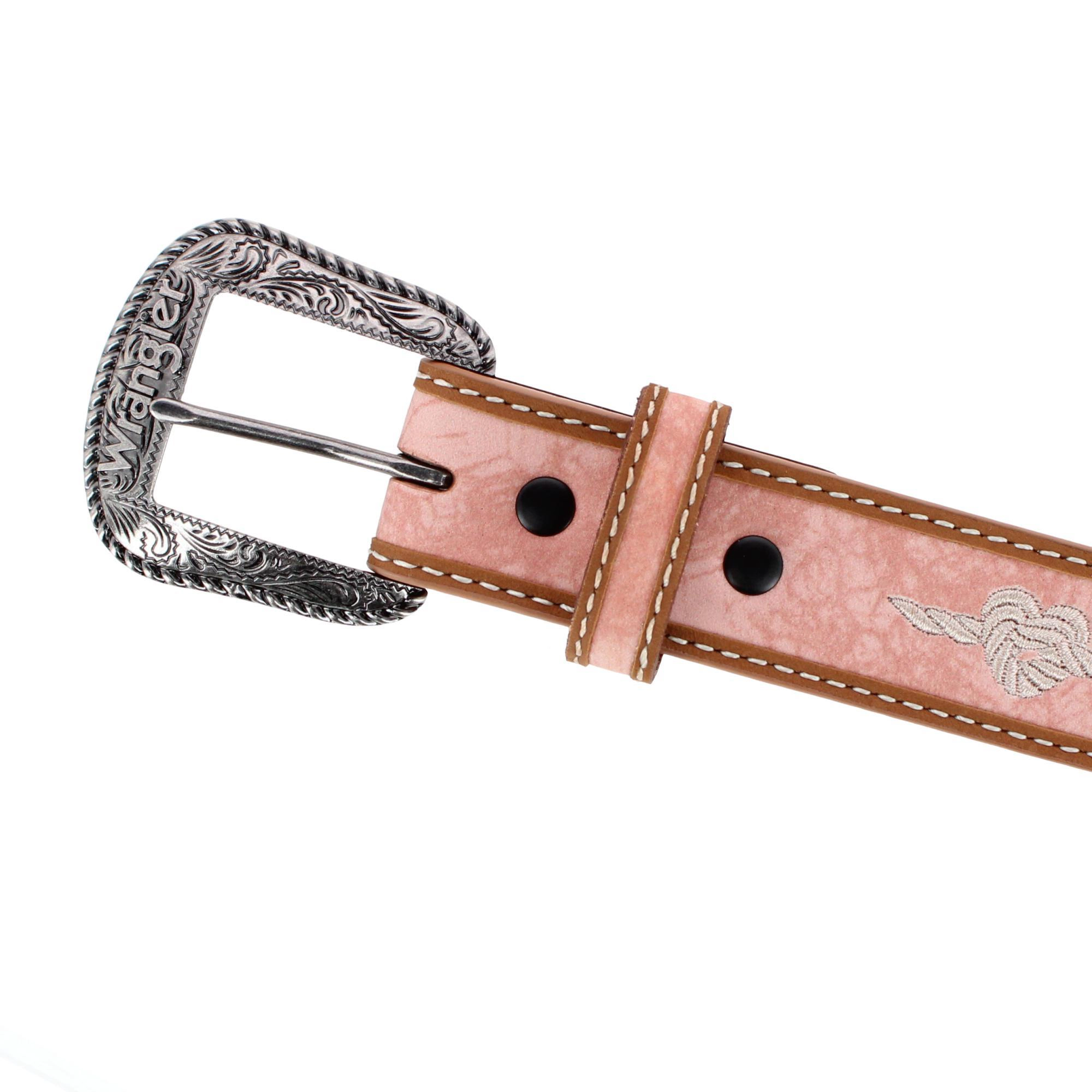Wrangler Girl's 30mm Embroidered Rope Leather Belt