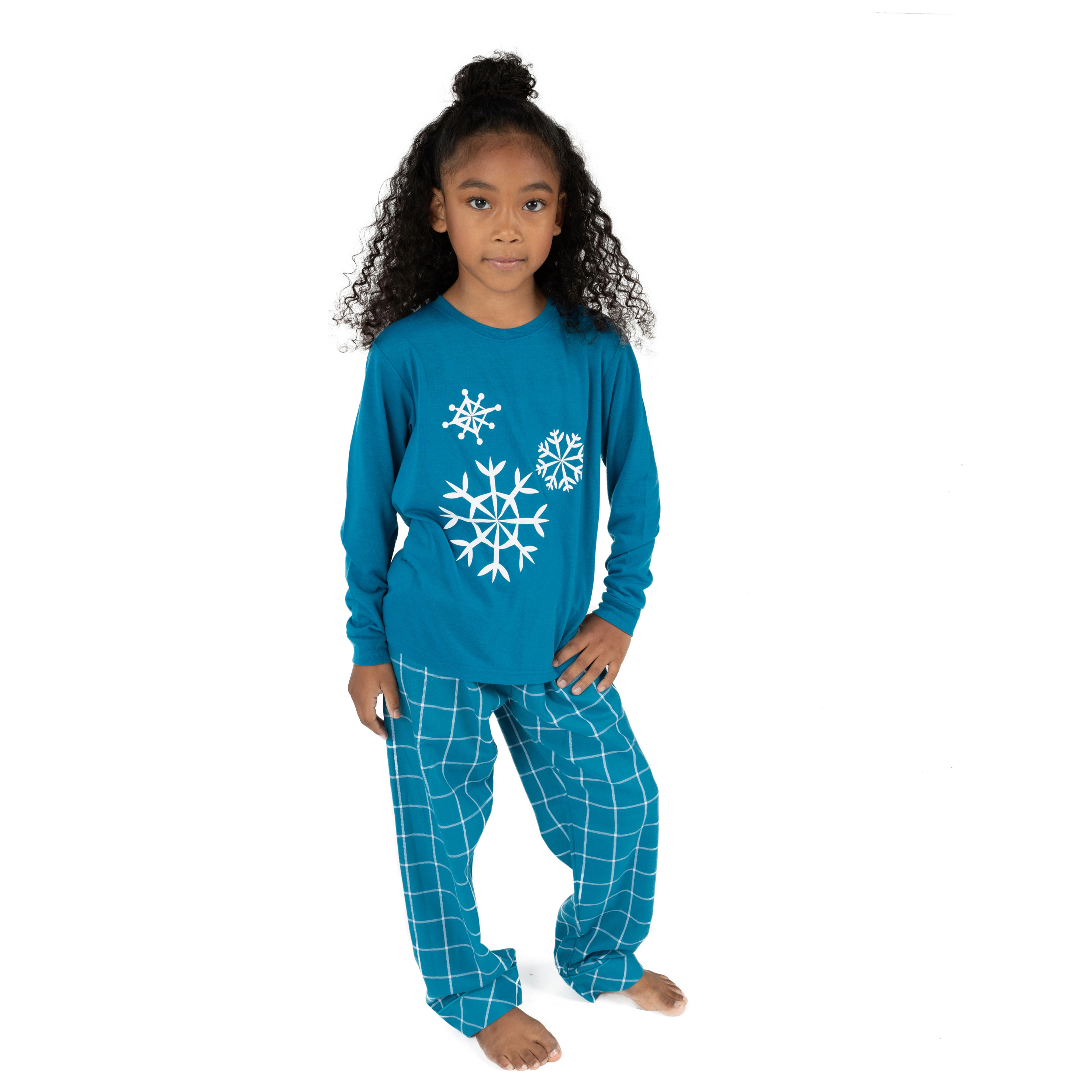 Leveret Toddler/Kids 2-pc. Cotton Top and Flannel Pants Holiday Pajama Set